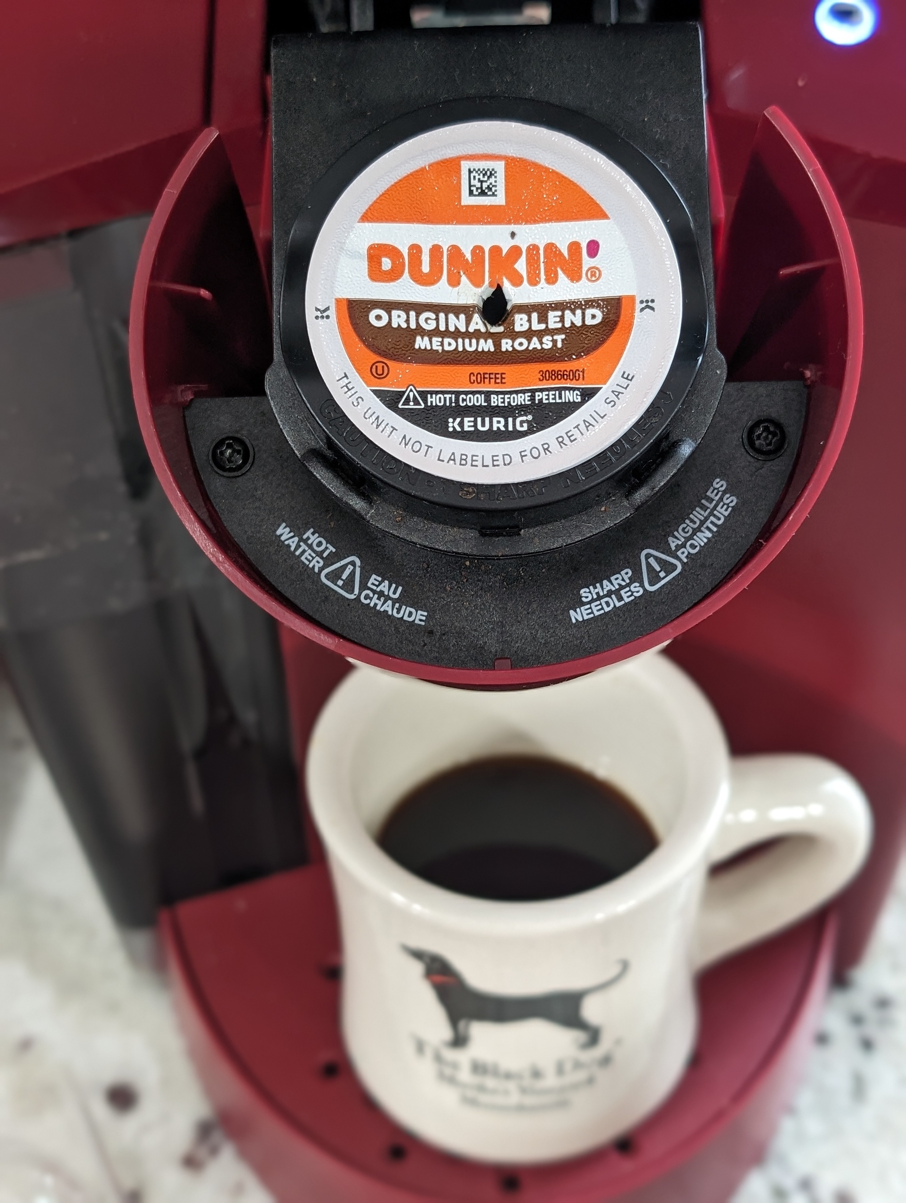 Having an afternoon coffee before celebrating birthdays with family