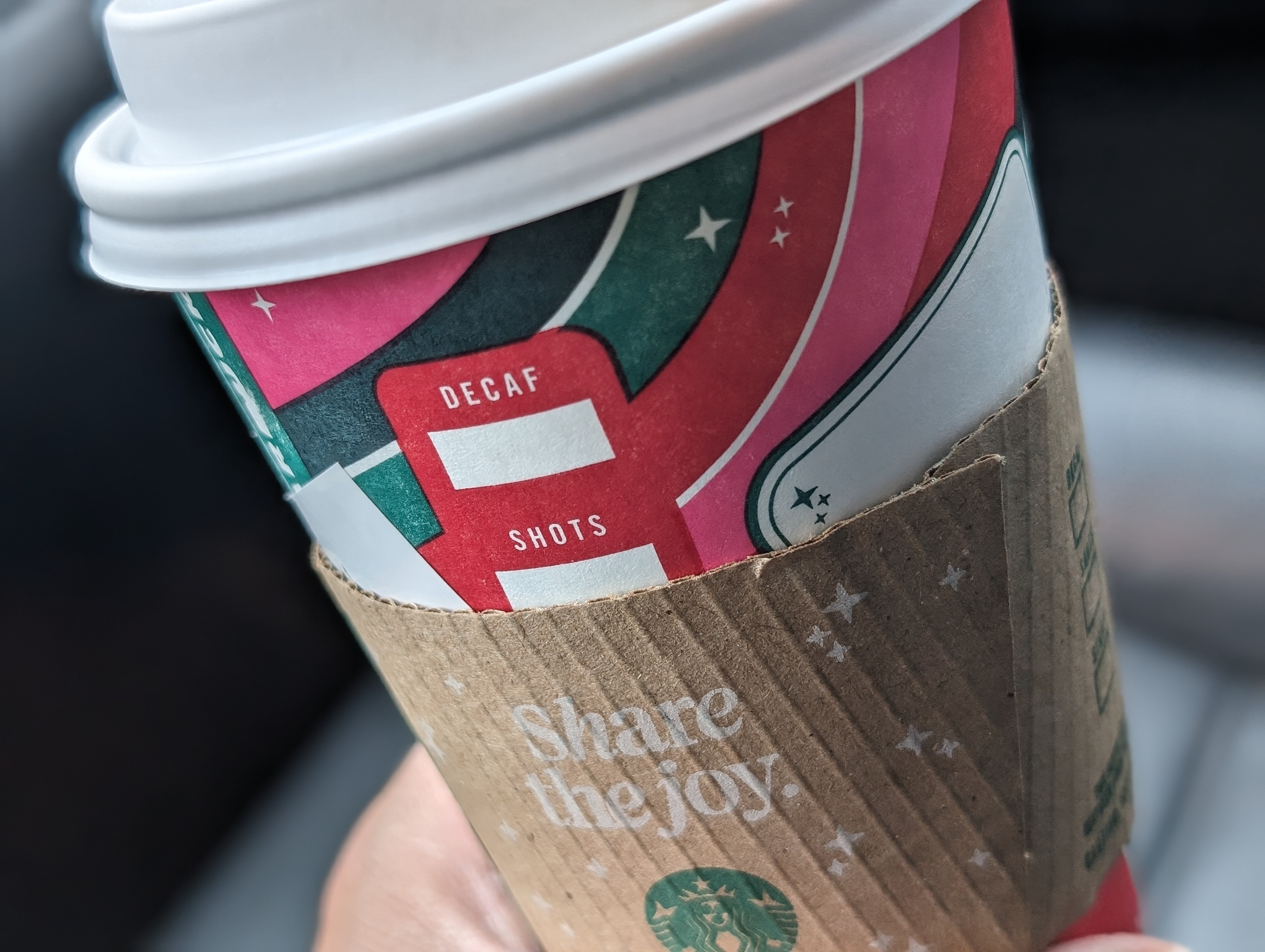 Enjoying a chestnut praline latte on a rainy afternoon