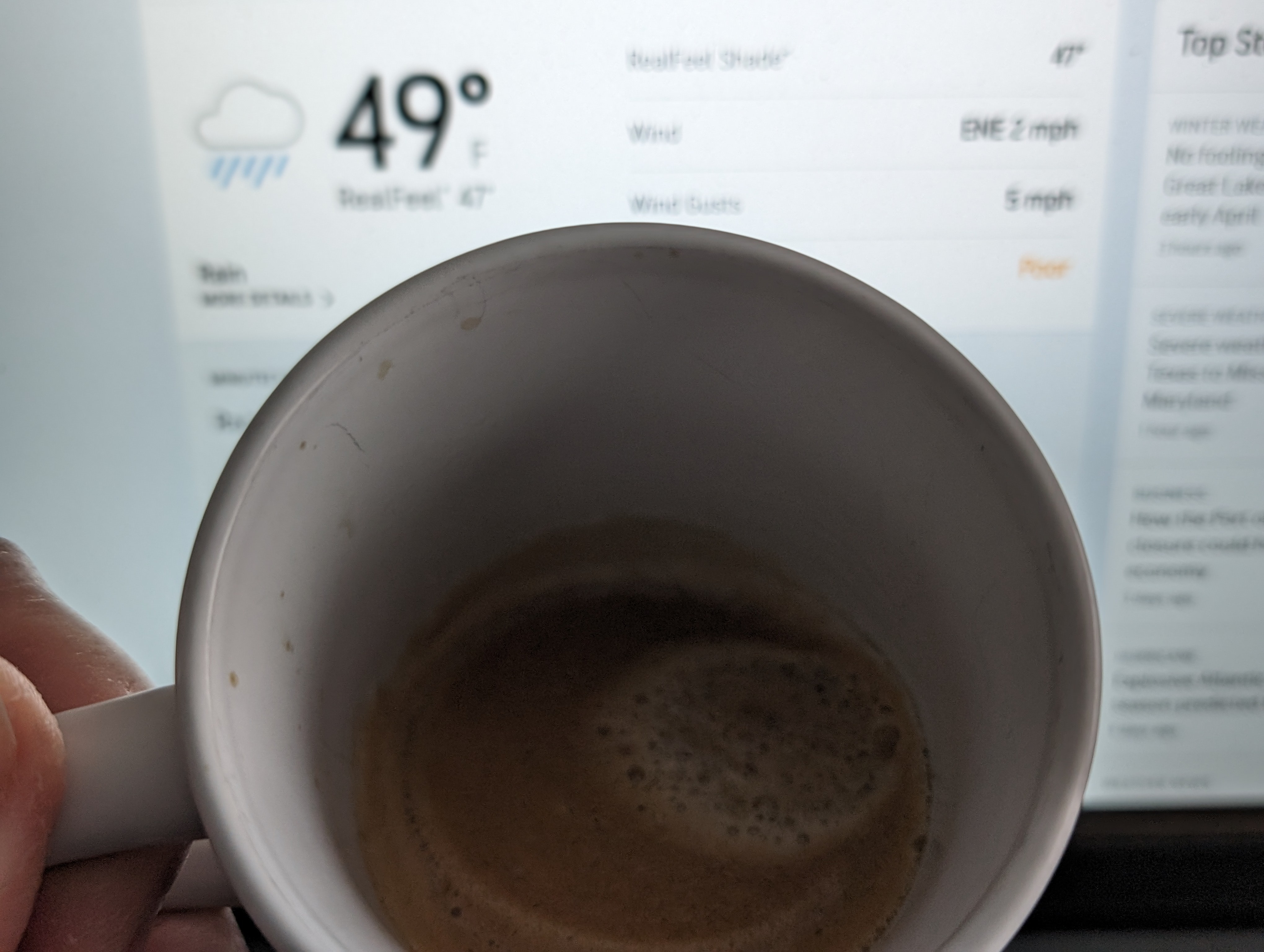 Waiting for my next meeting to start on a dreary, rainy Monday morning