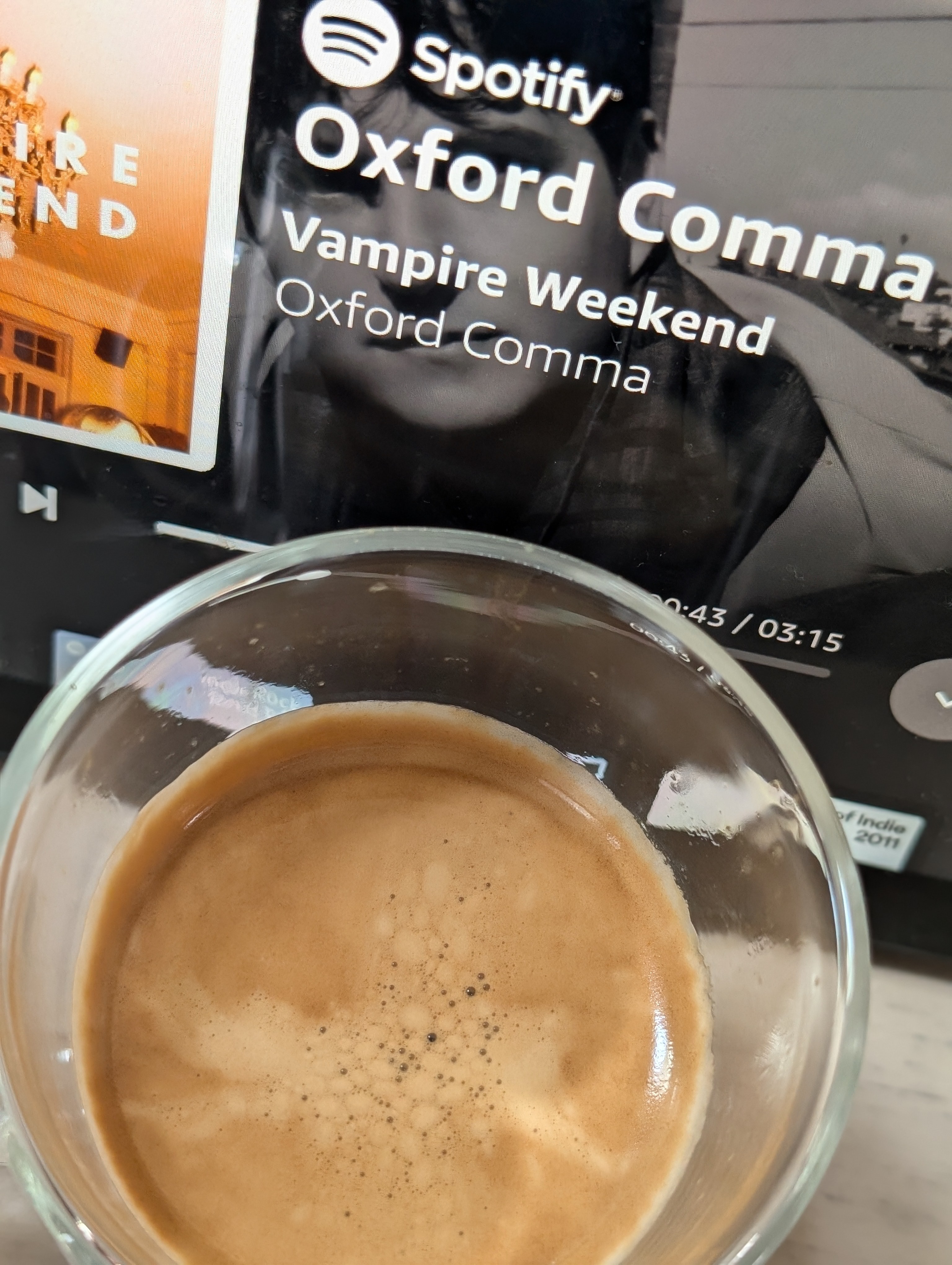 Listening to some Vampire Weekend while having a late day double