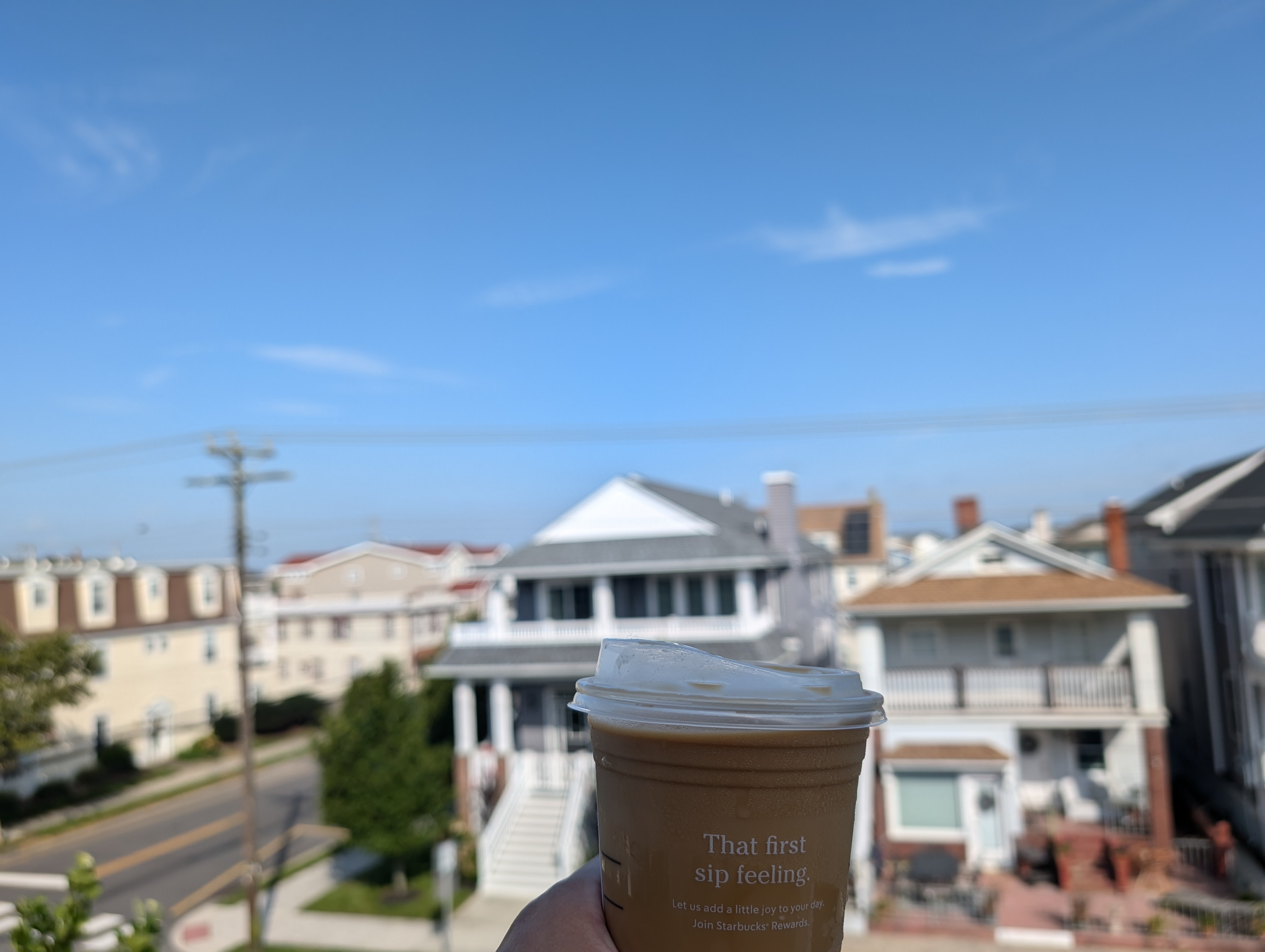 Having a sweet vanilla nitro cold brew before heading to the beach