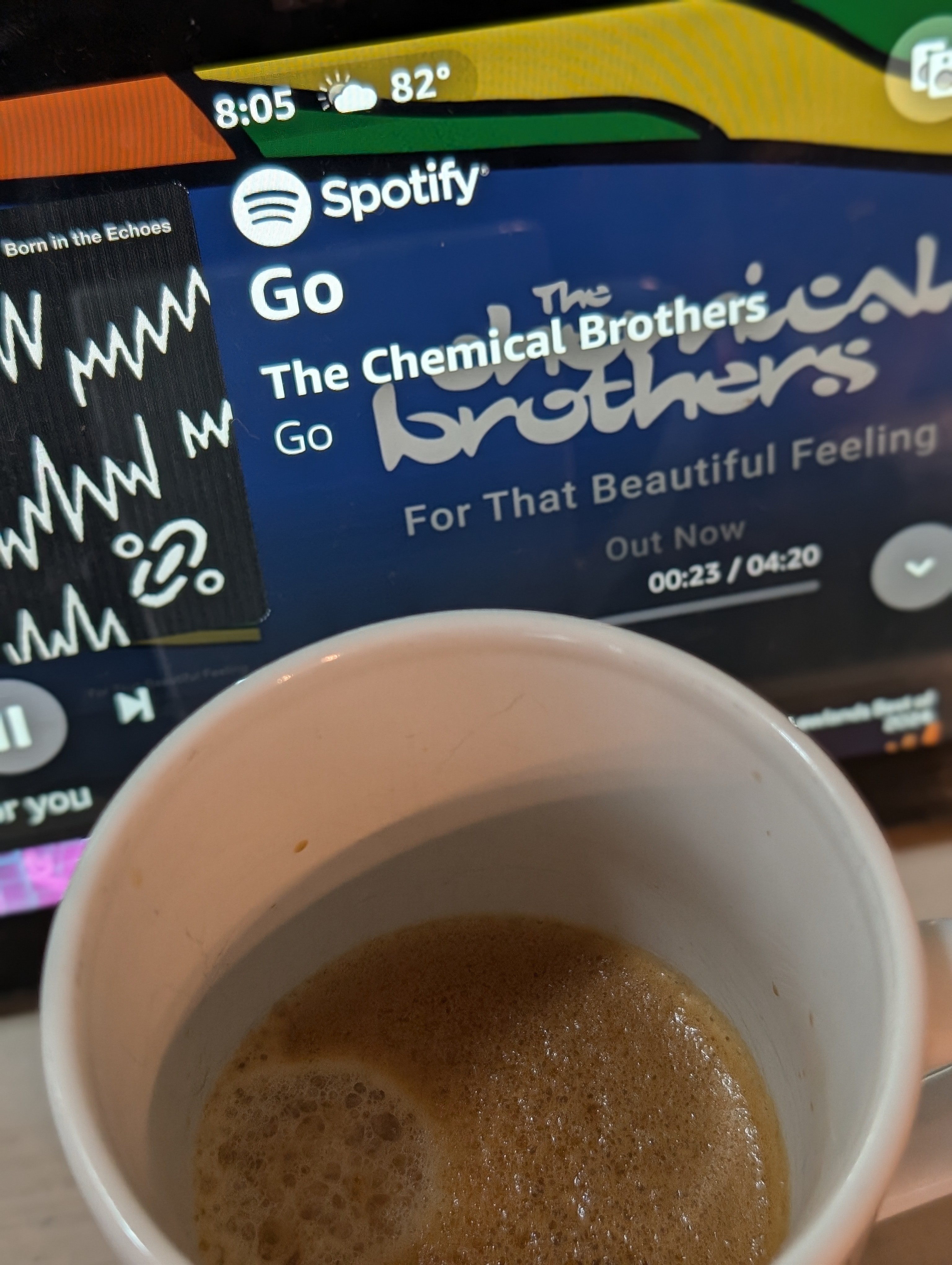 Starting off the day with a double and The Chemical Brothers