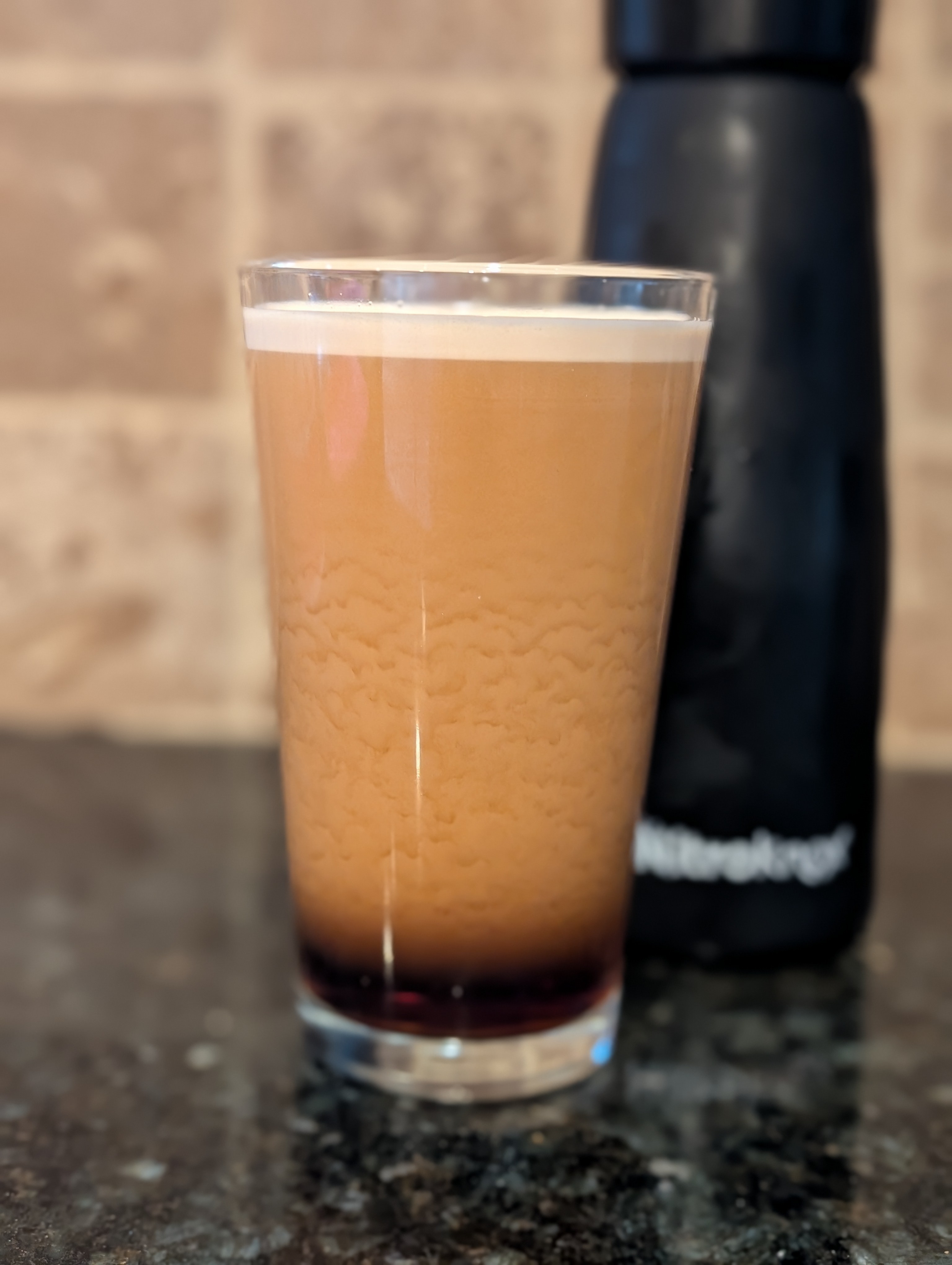 Day 2 of nitro cold brew.  This one is a little better due to sitting in the French press an extra day.  It looks like a Guinness :)