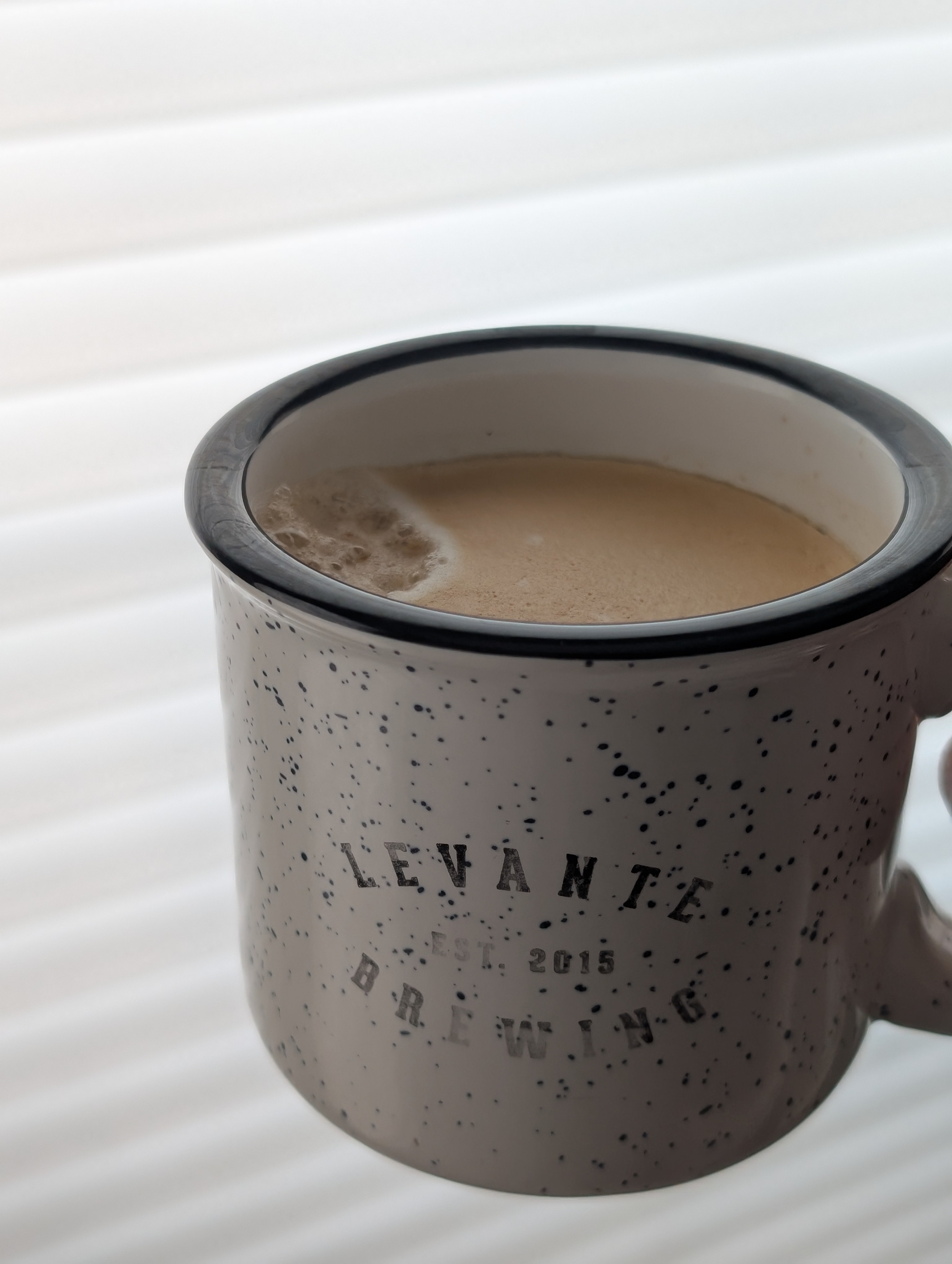 Having big coffee on a cold, lazy Sunday morning