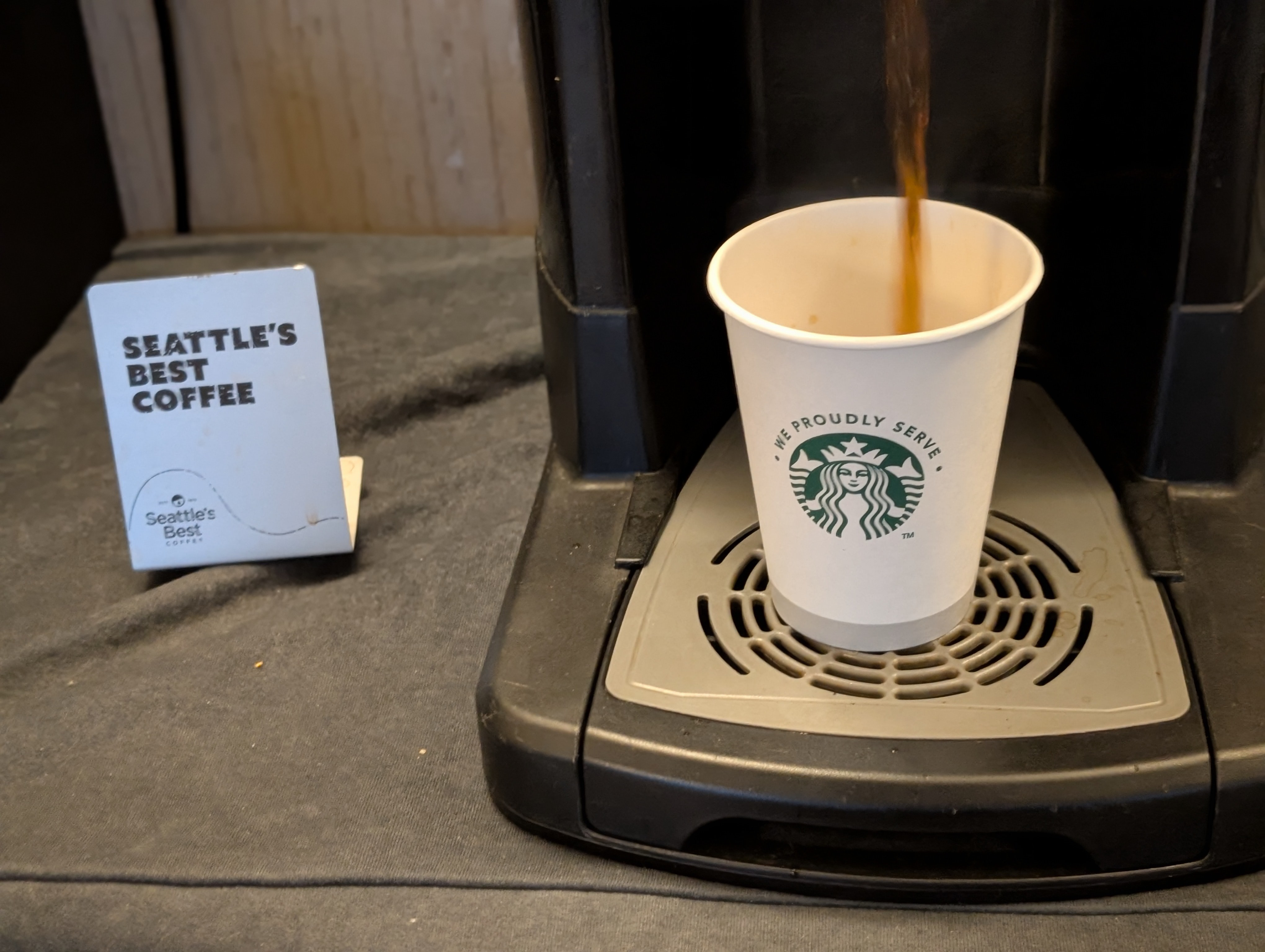 Breakfast coffee before heading to conference