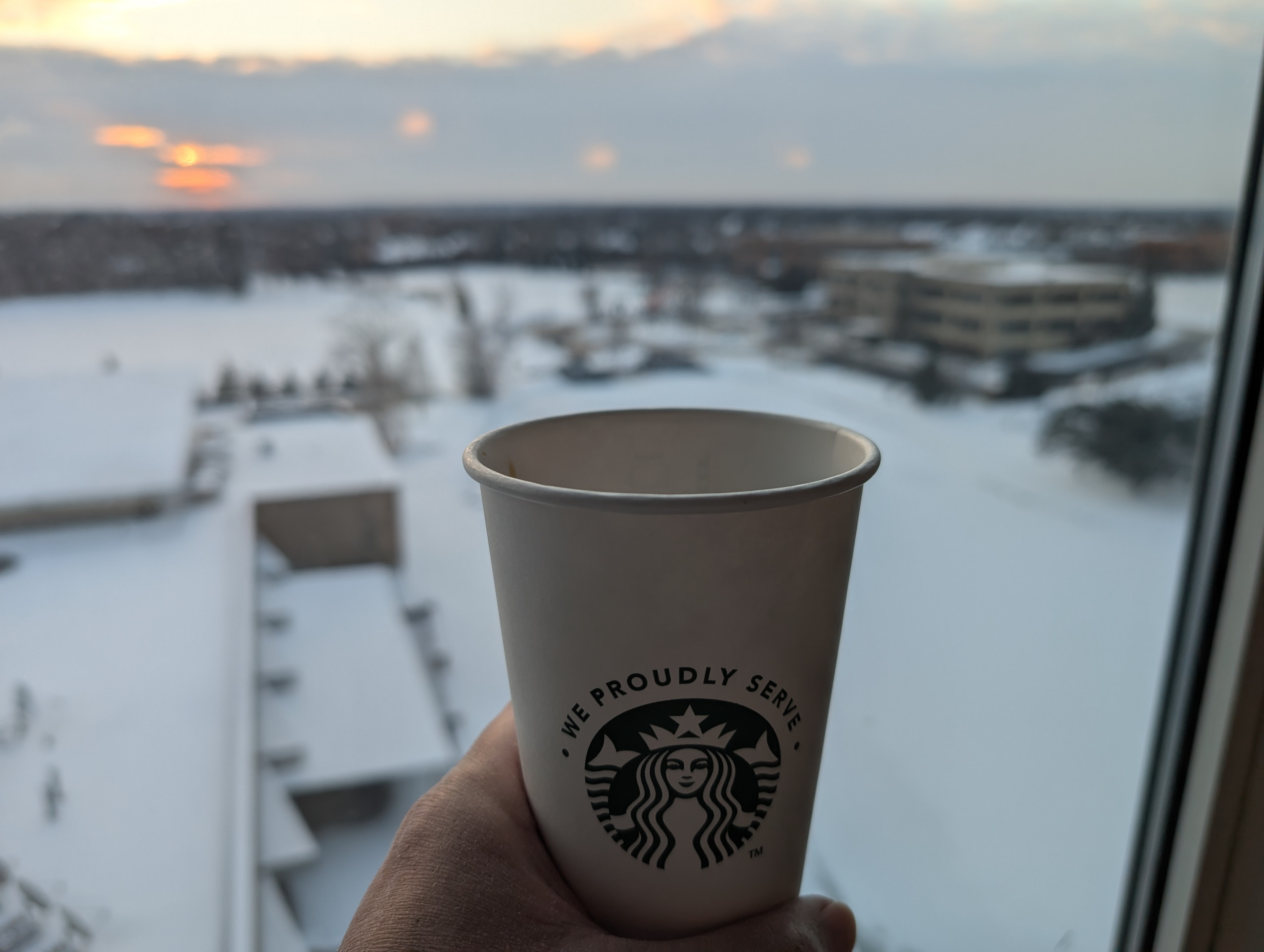 Having a coffee the day after the snow