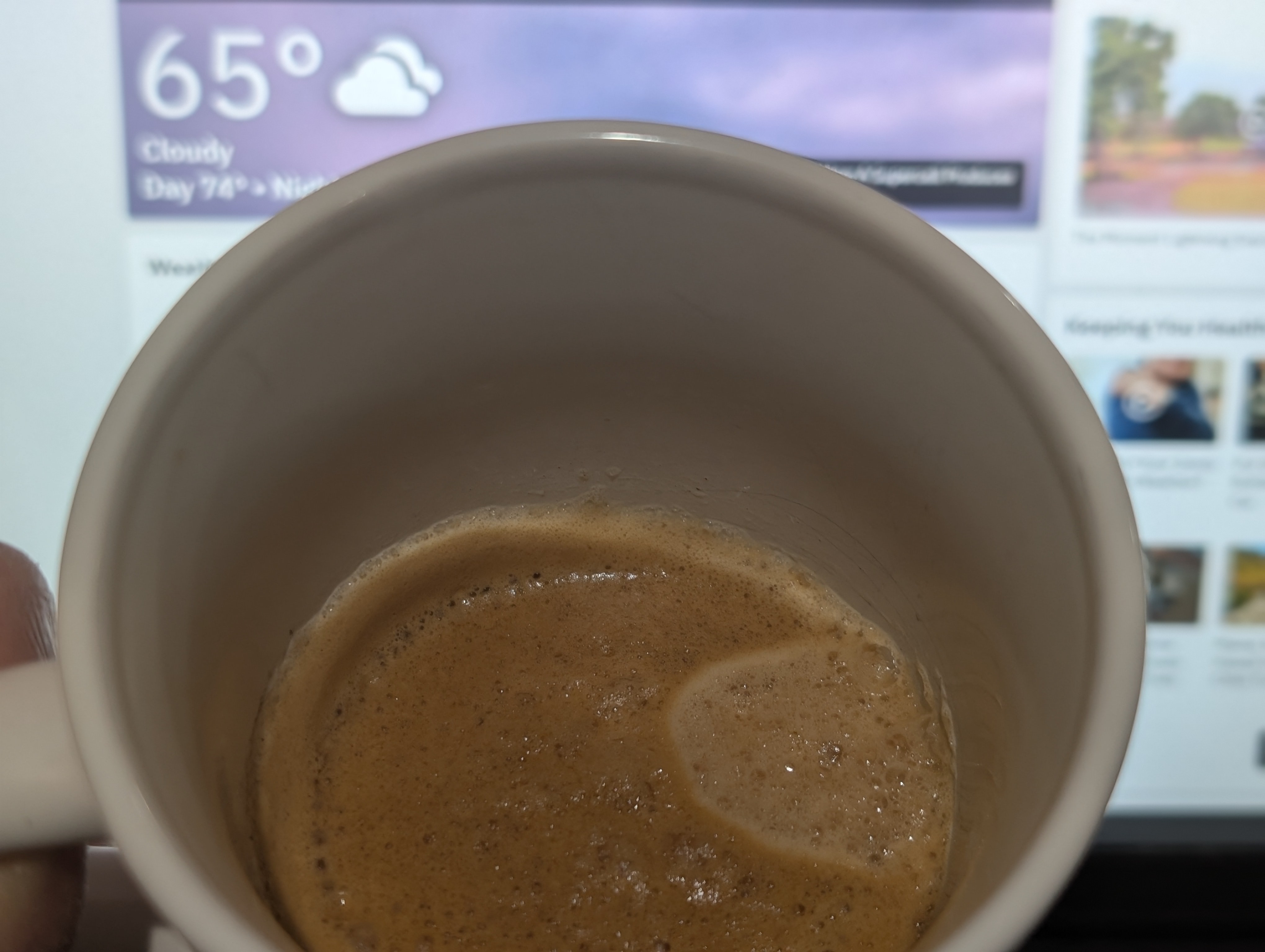 Grabbing a quick double between meetings on a cool and overcast Tuesday