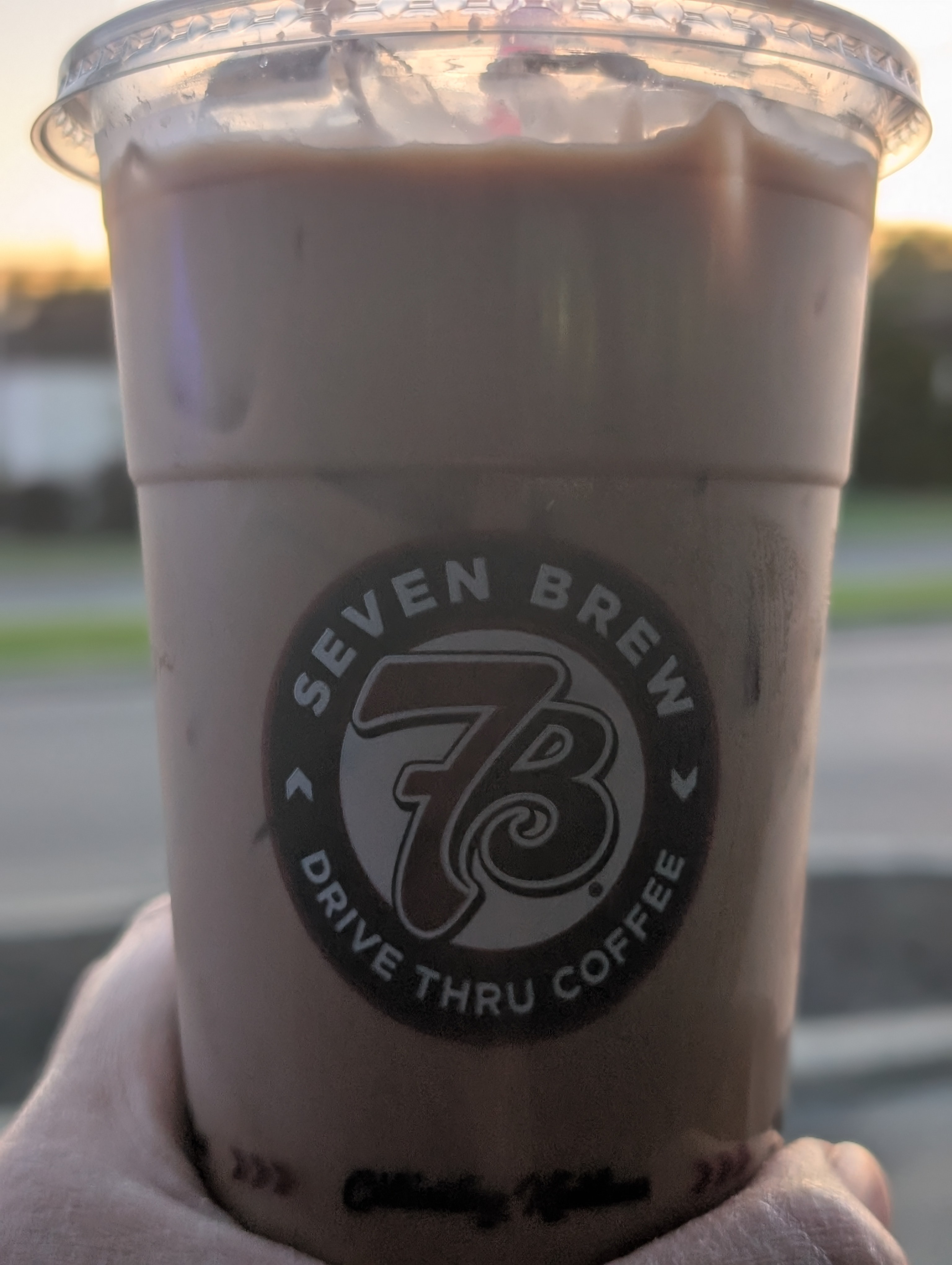 Stopped to buy a new coffee place and having a brunette (hazelnut and caramel mocha with almond milk)   This definitely helps for the long drive home.