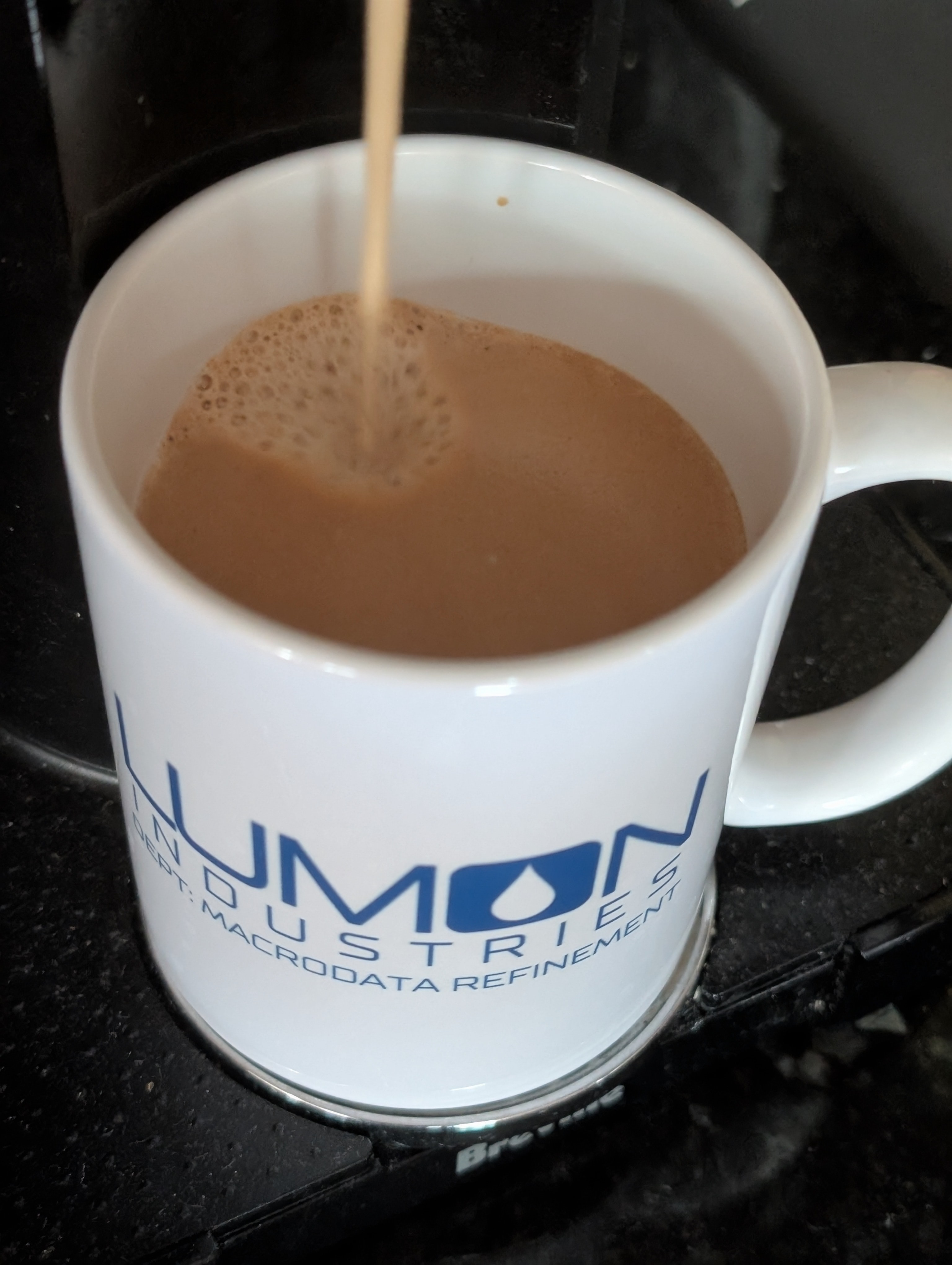 Grabbing a quick coffee between meetings