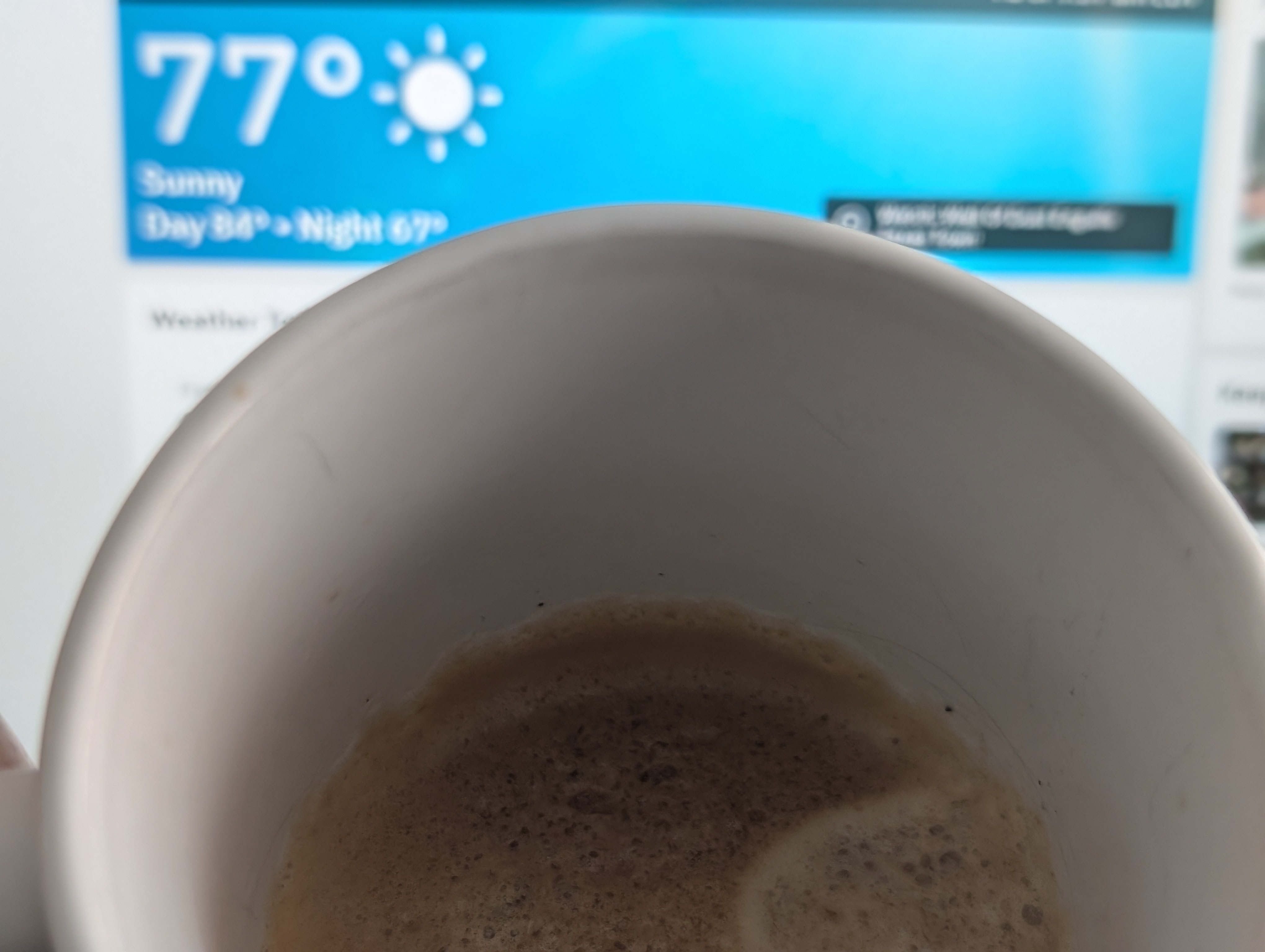 Having a hot espresso on what's going to be a hot day (84⁰F).  Good thing the HVAC technician checked things out and replaced the capacitor yesterday.