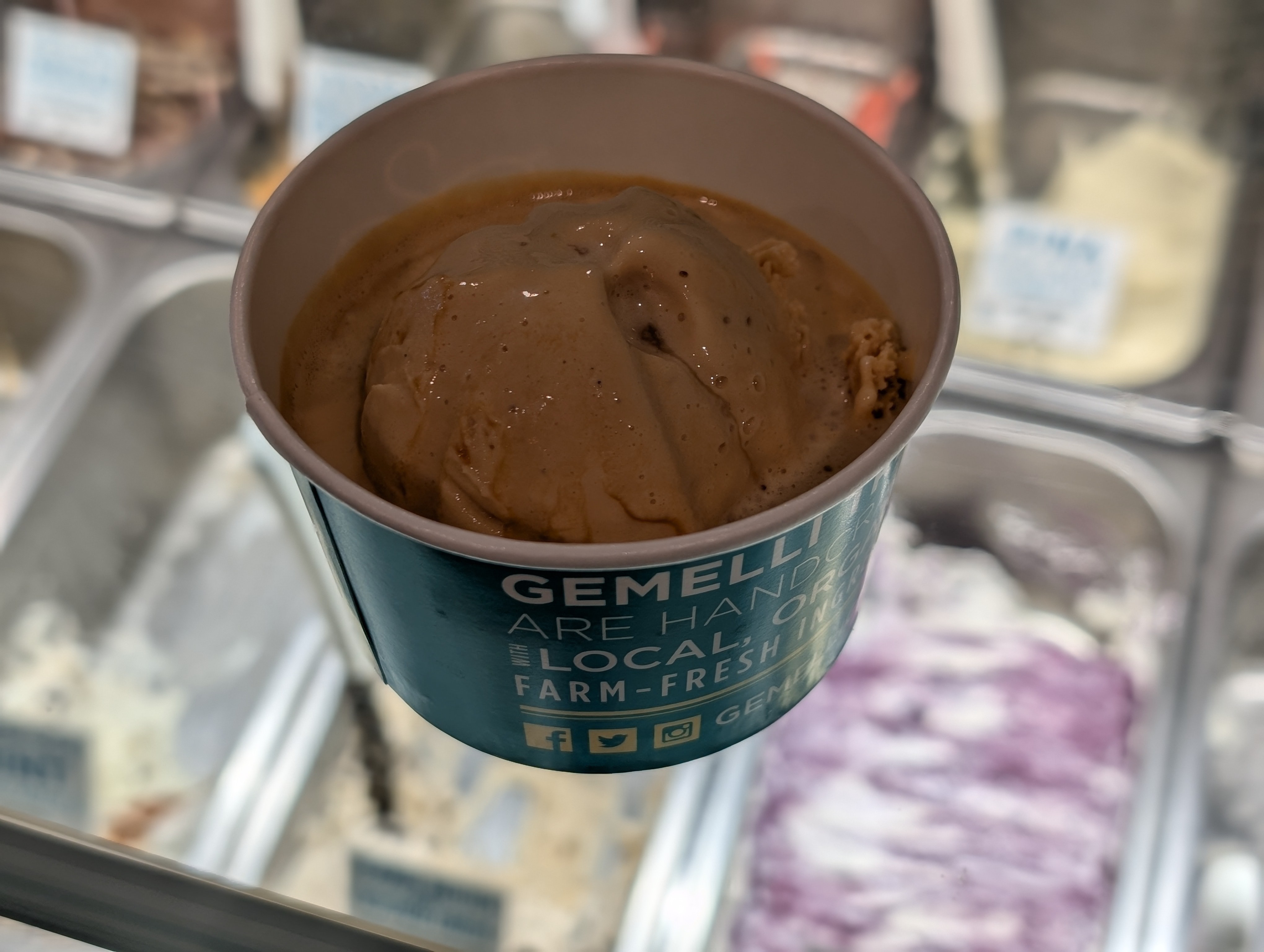 Having an afogato with salted caramel gelato on a rainy Tuesday evening