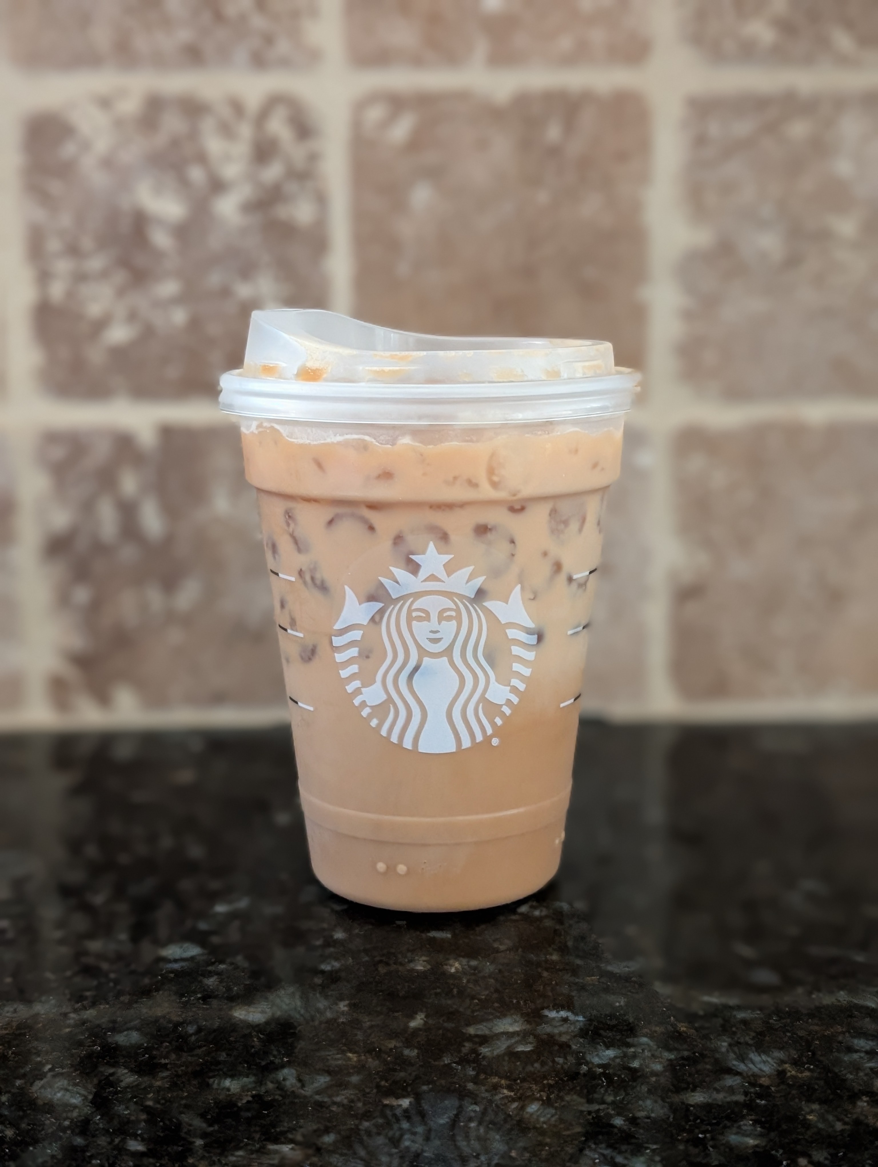 Mixing things up with an iced hazelnut oat milk shaken espresso on a cool Monday morning before the day heats up