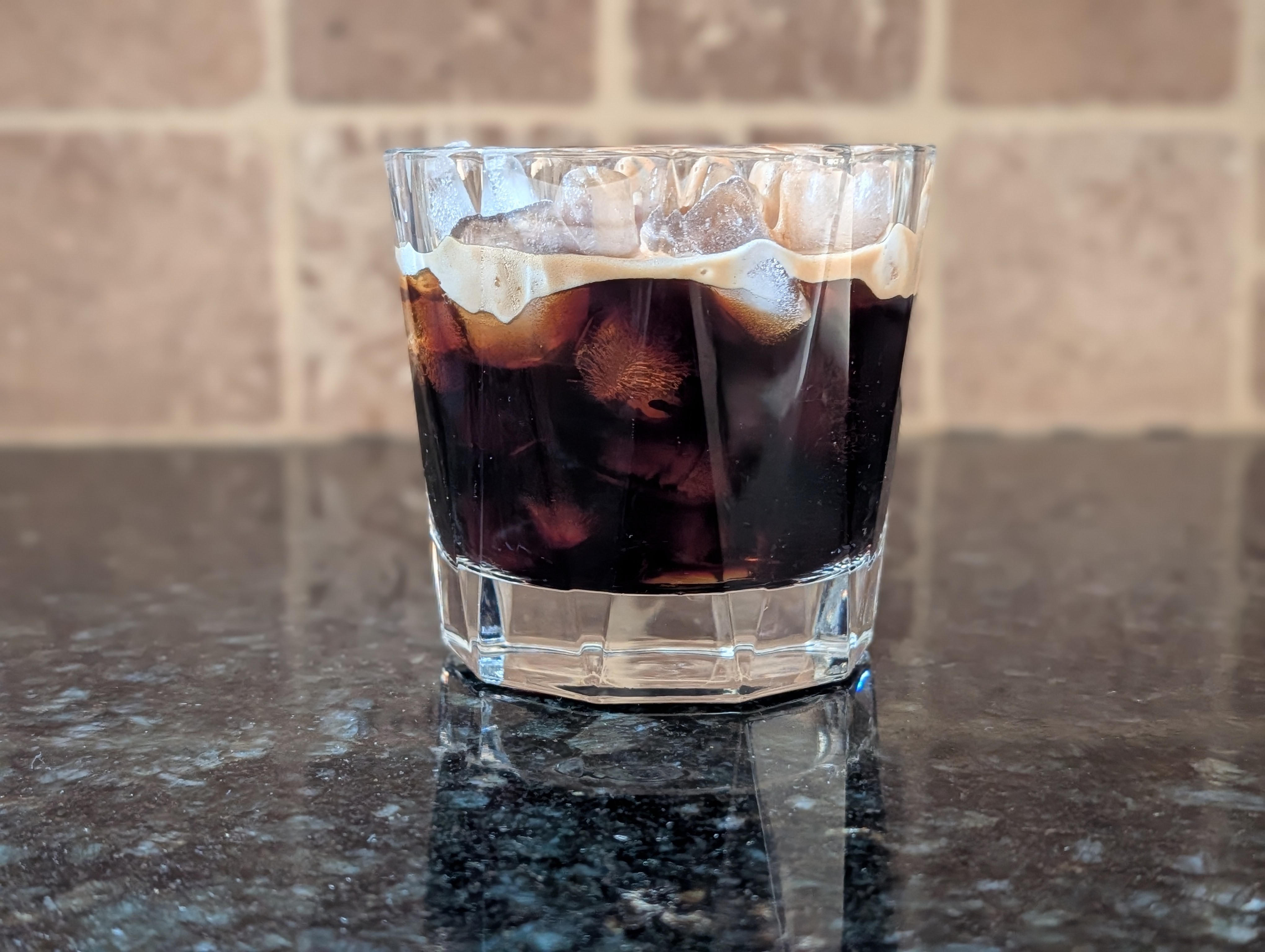 Having an iced espresso on a lazy Saturday morning before some pickleball