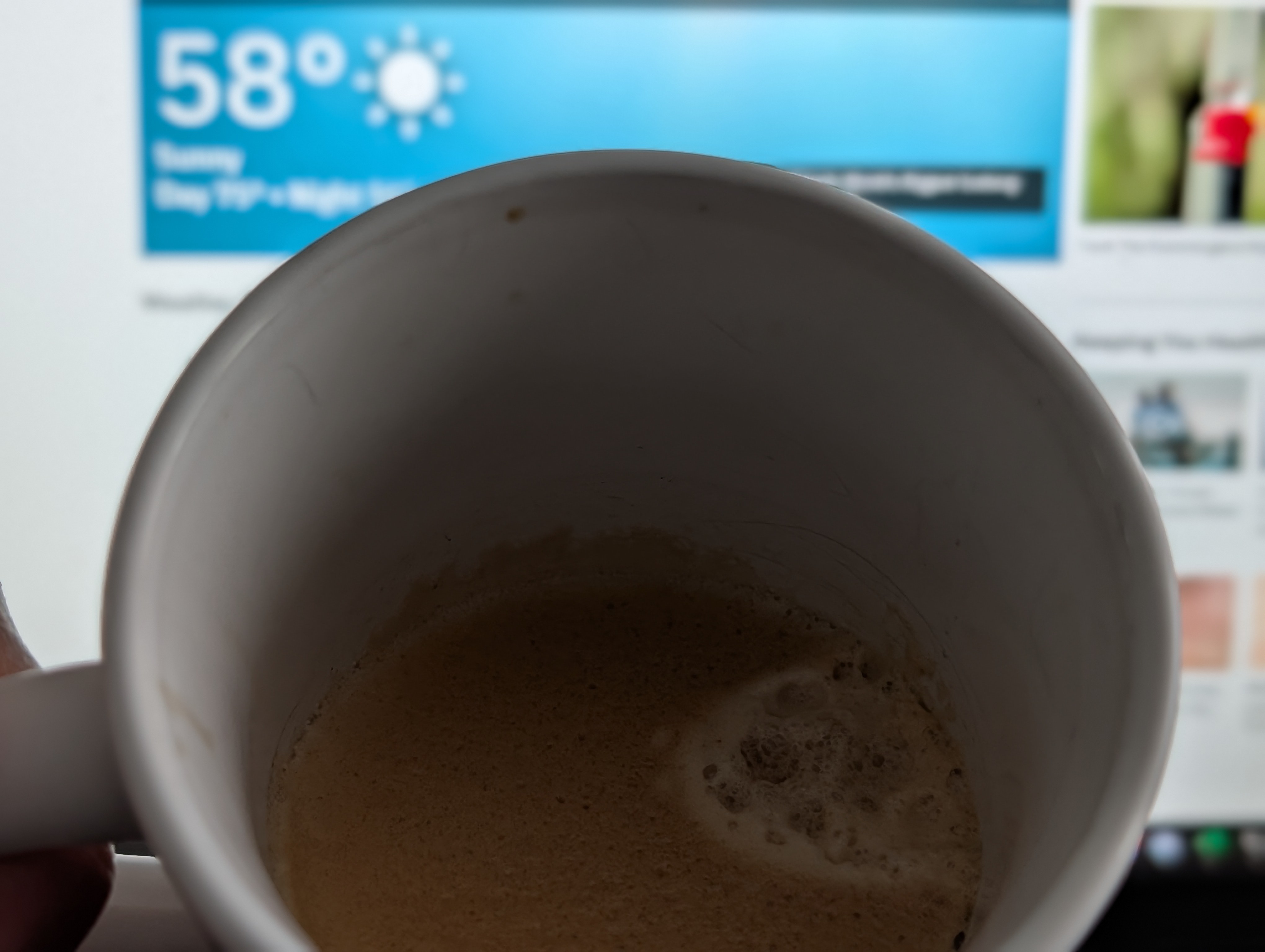 Enjoying a double on a cool Tuesday morning before continuous meetings