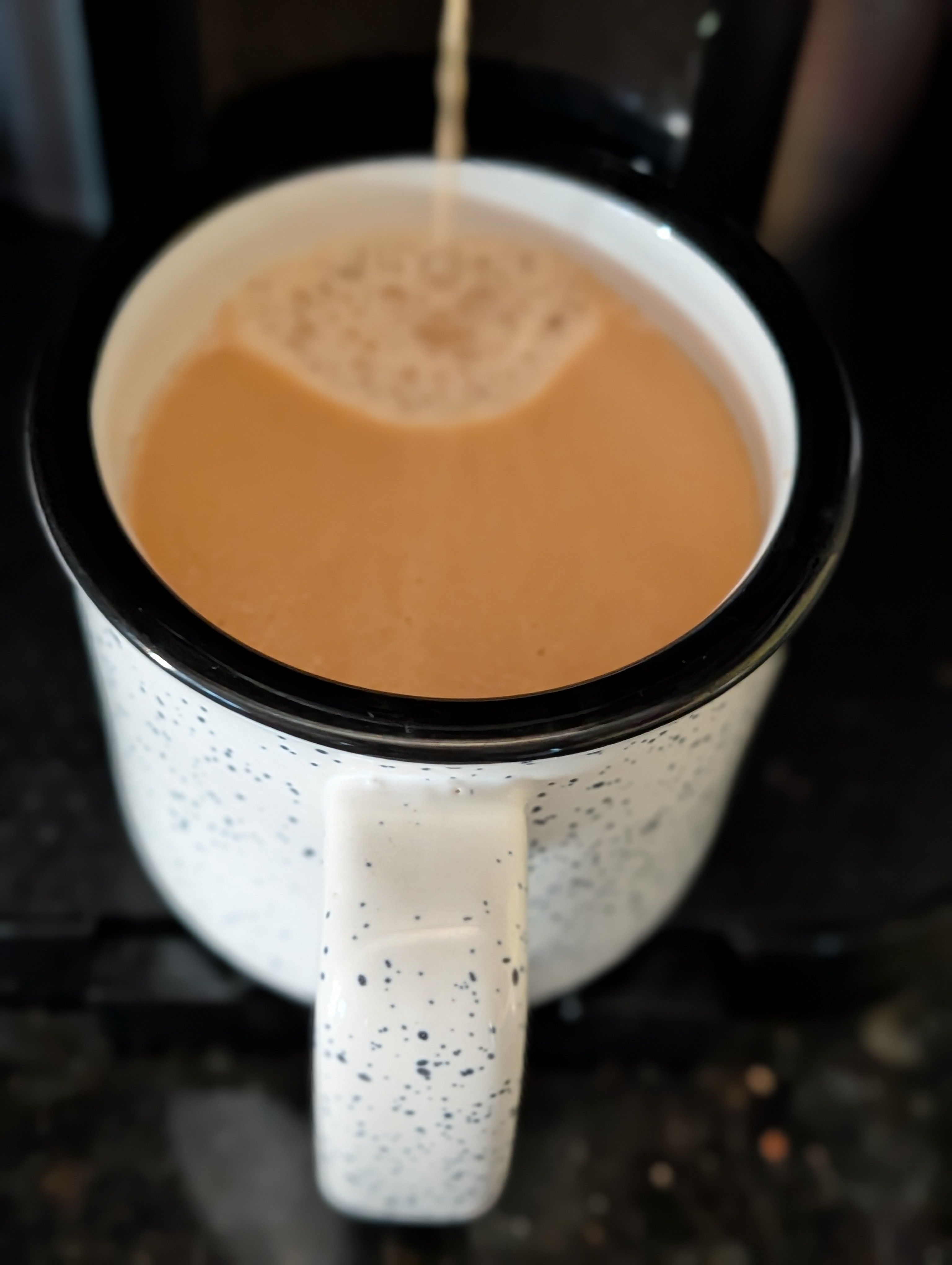 Having a coffee earlier in the morning before things get busy.