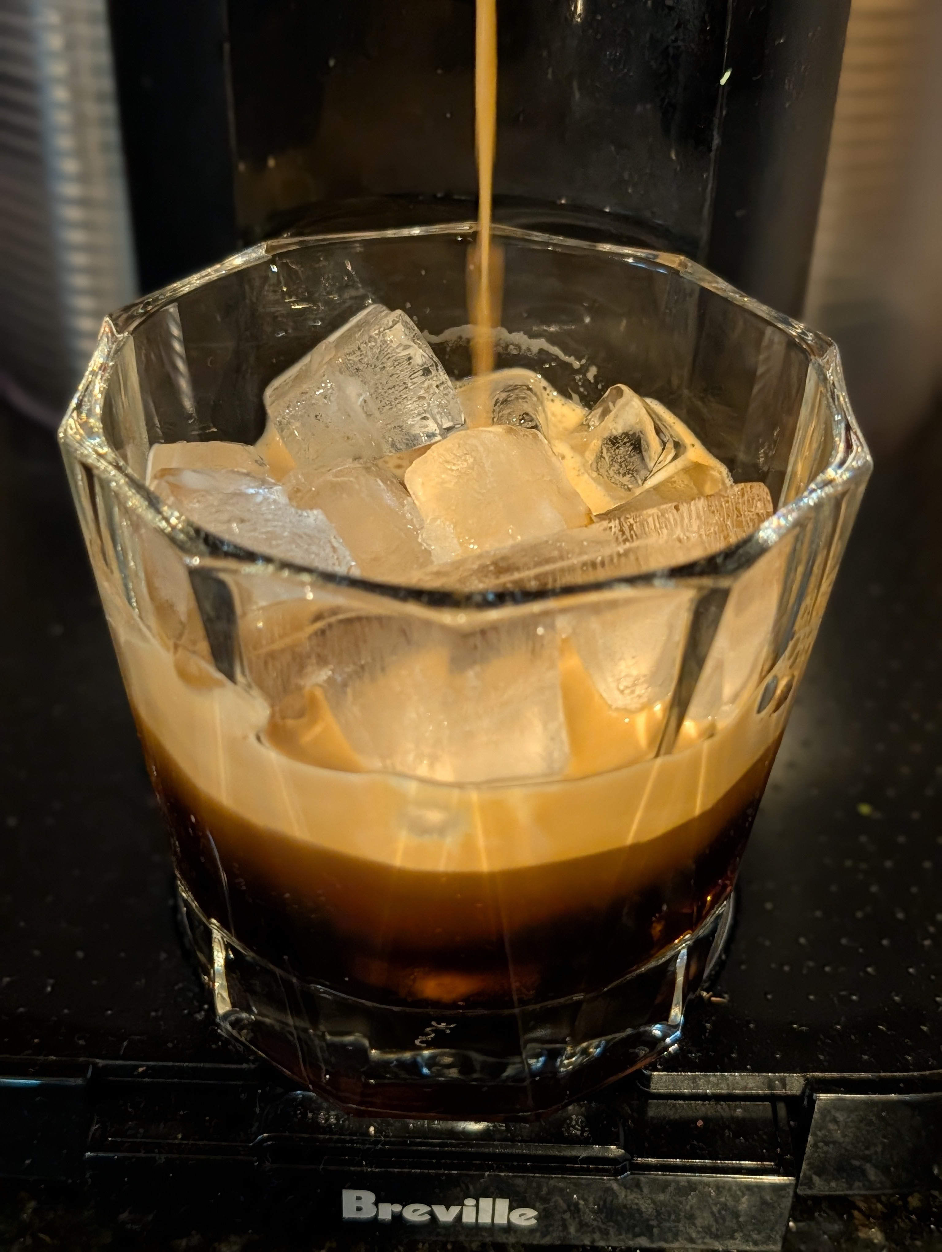 Enjoying an iced double on a relaxing Saturday morning