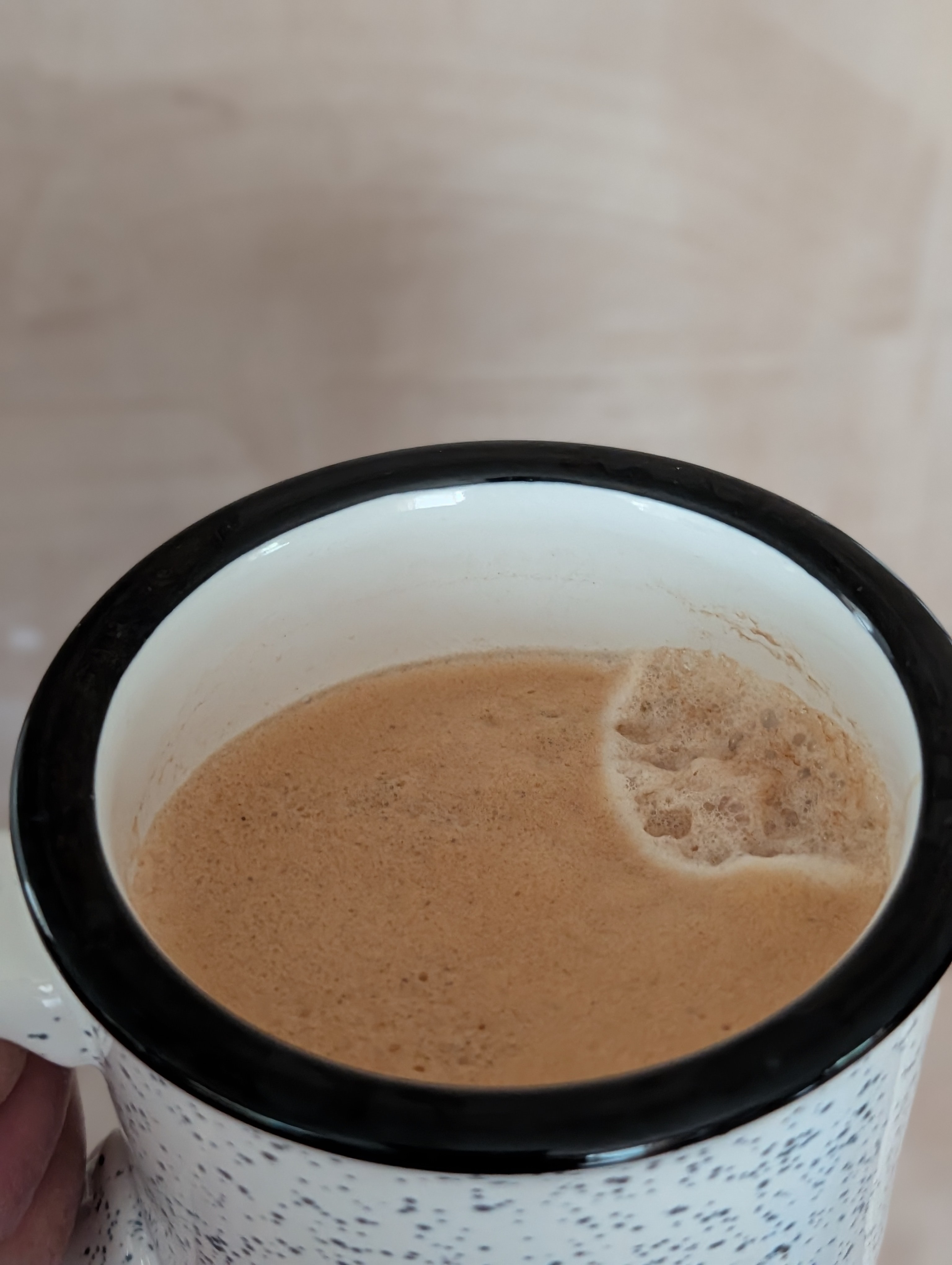 Enjoying a coffee while waiting for non -work morning meetings