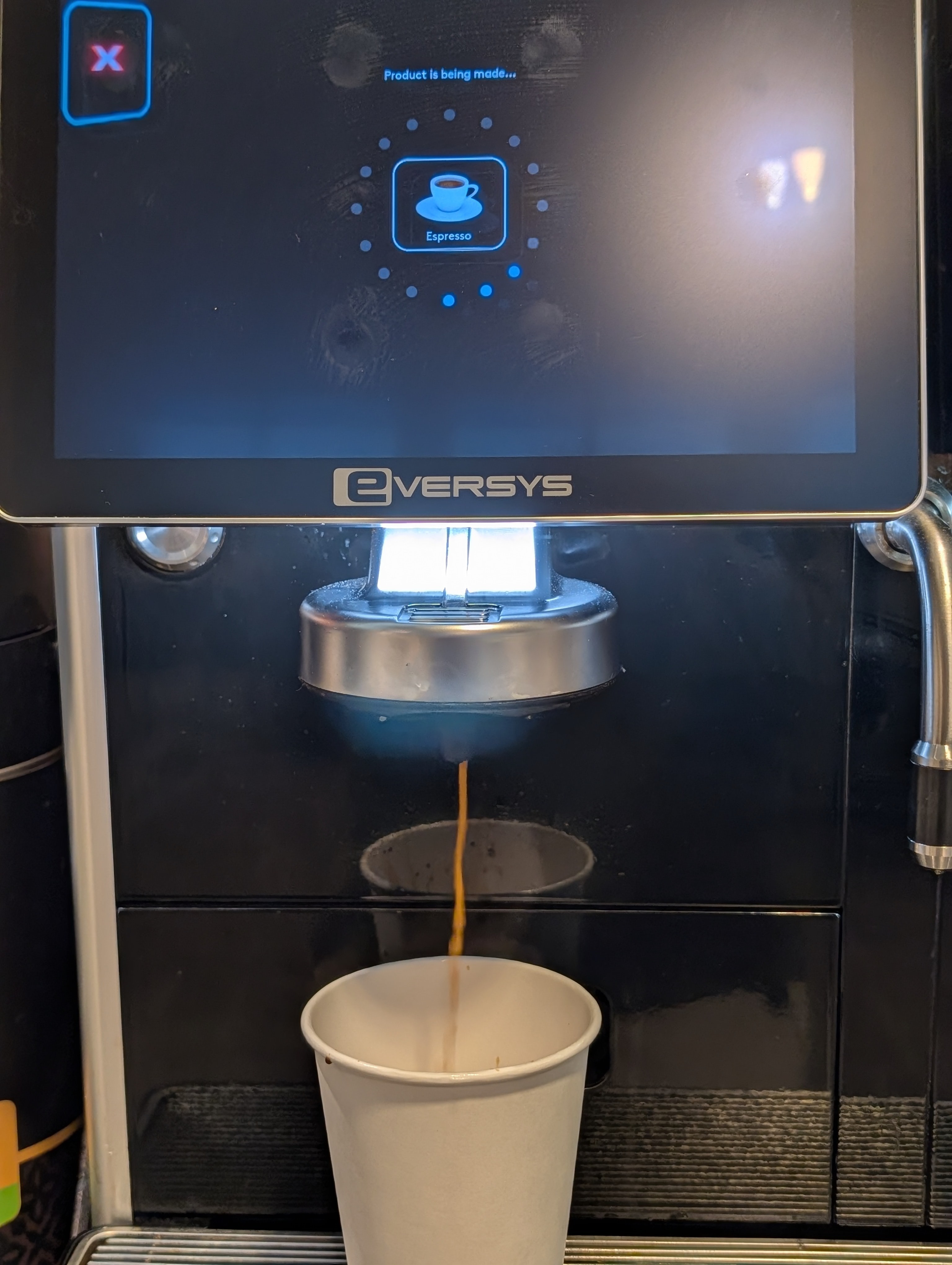 Having a double at my coffee machine away from home before the flight