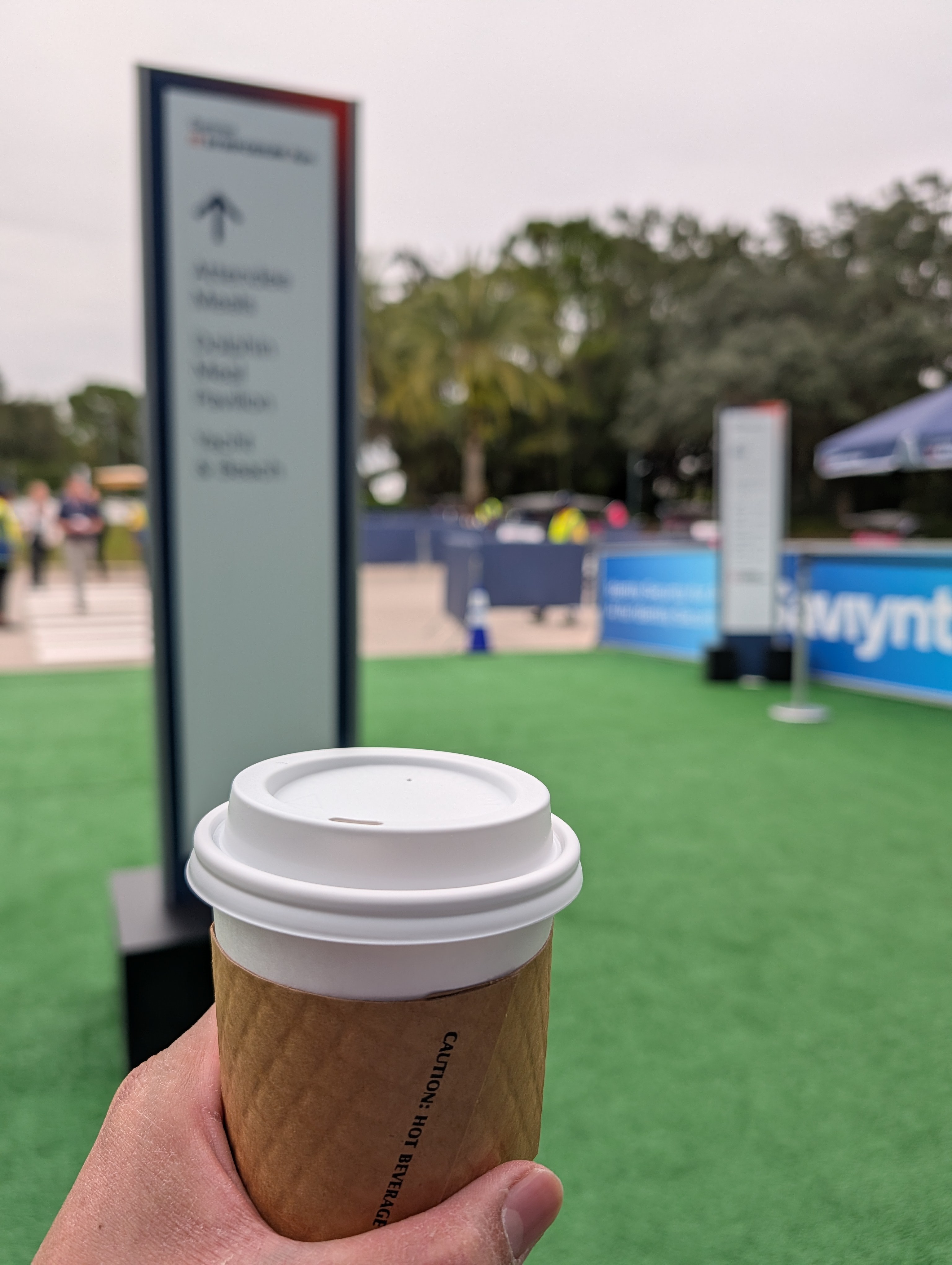 Walking to the conference on an overcast day.  At least it's not hot and humid.