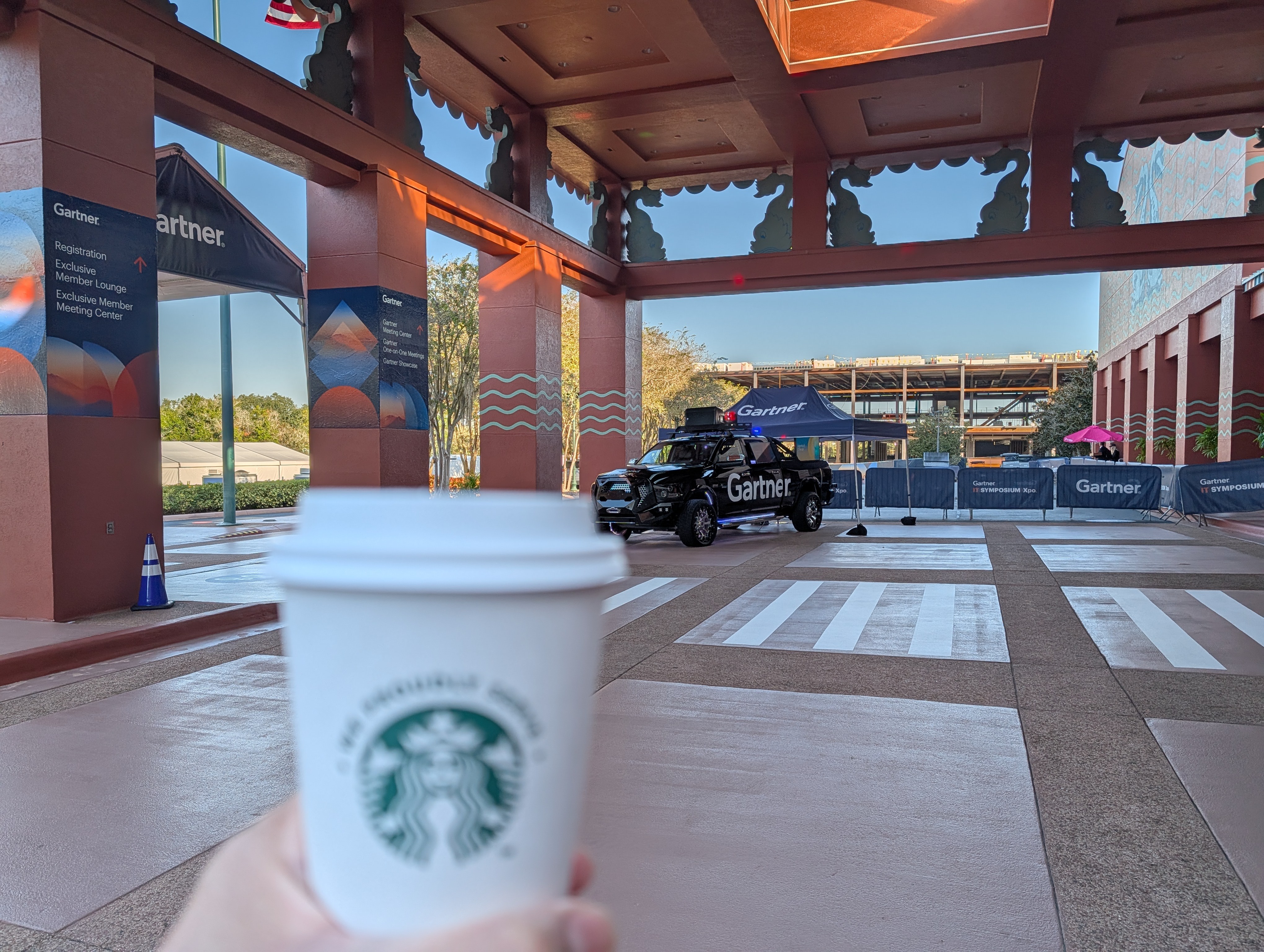 Enjoying the view and the dj before heading to my analyst meeting