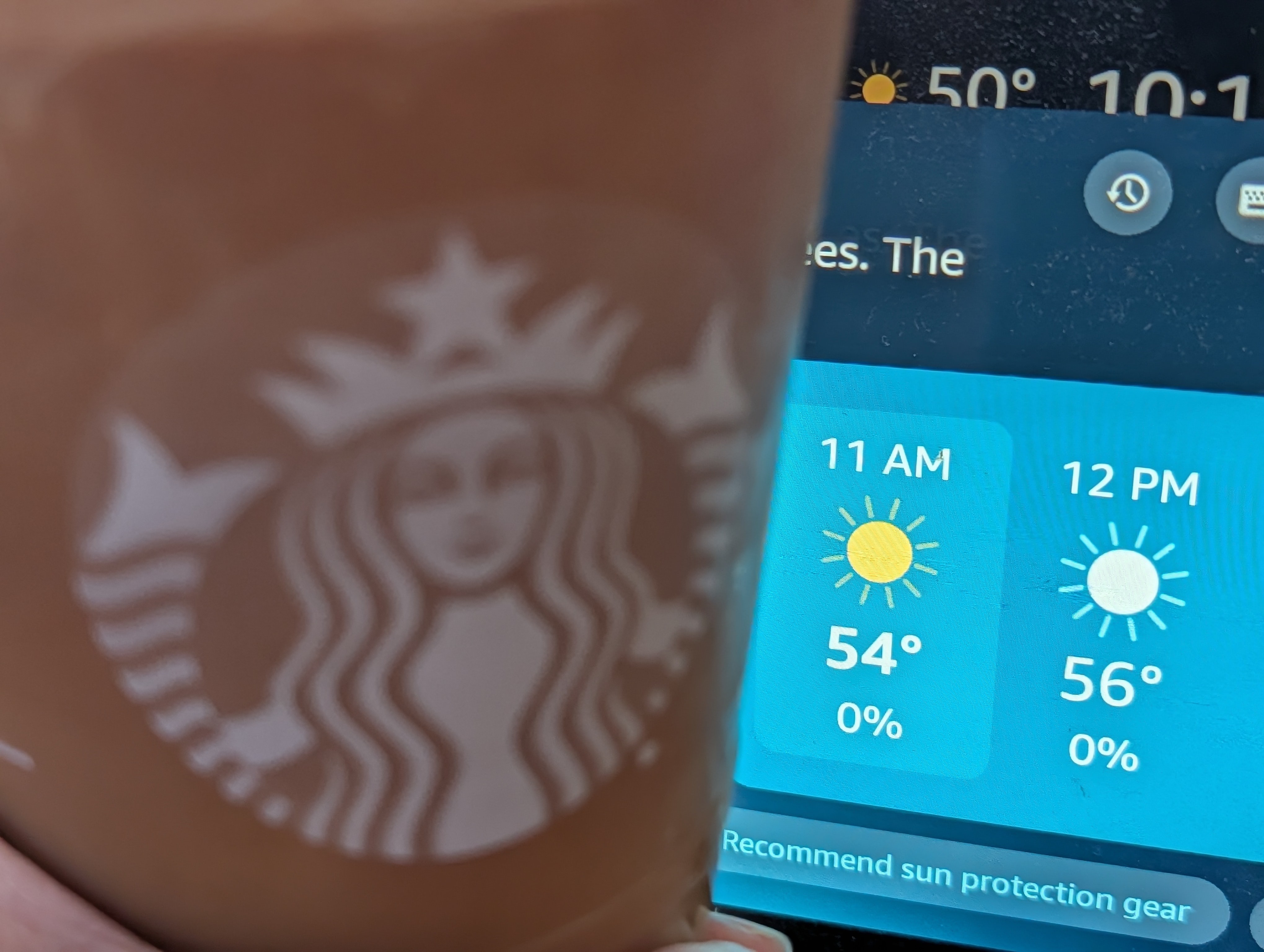 Enjoying a pumpkin cream cold brew back at home with colder weather