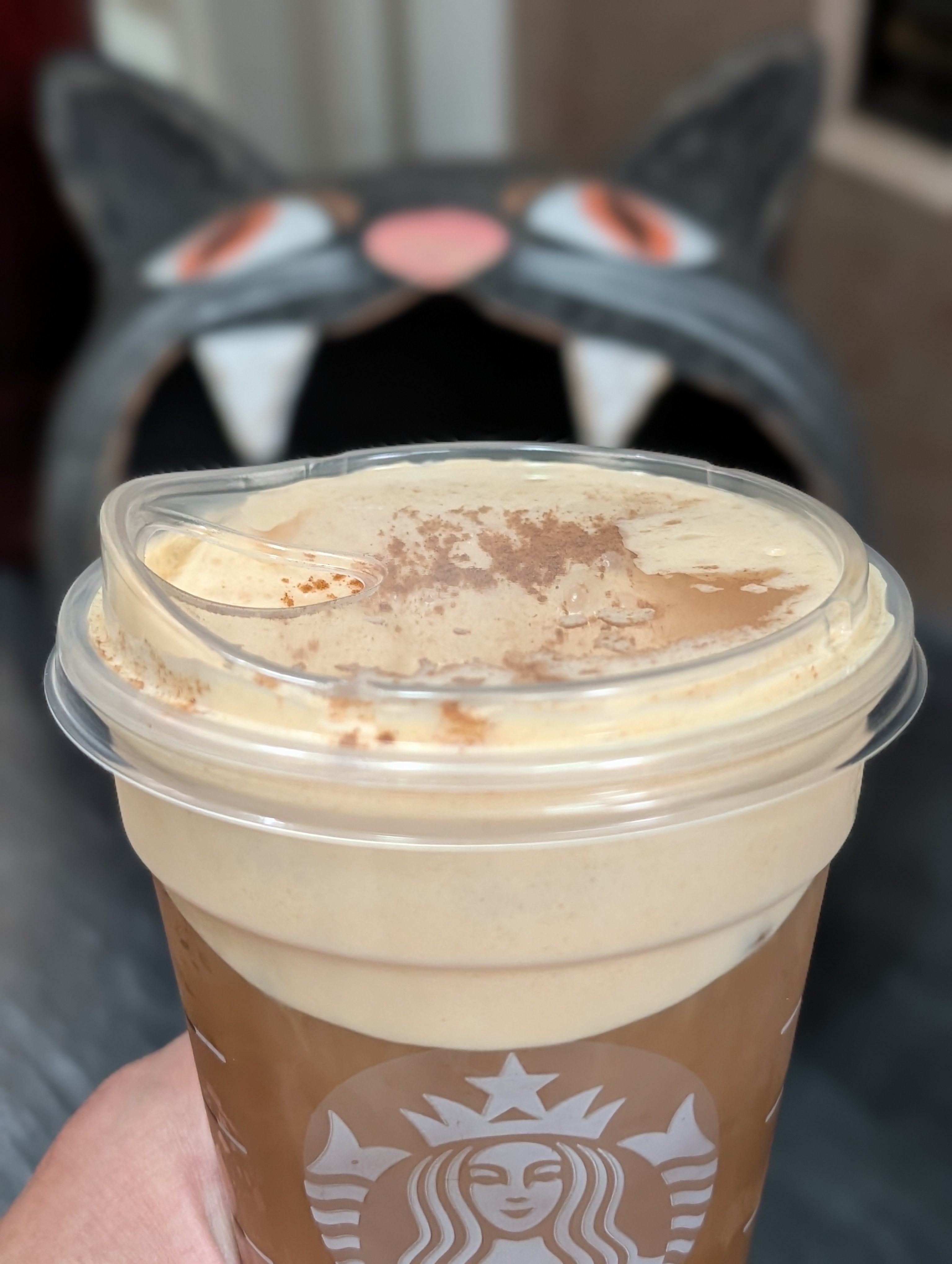 Enjoying a pumpkin cream cold brew.  One more day until Halloween.