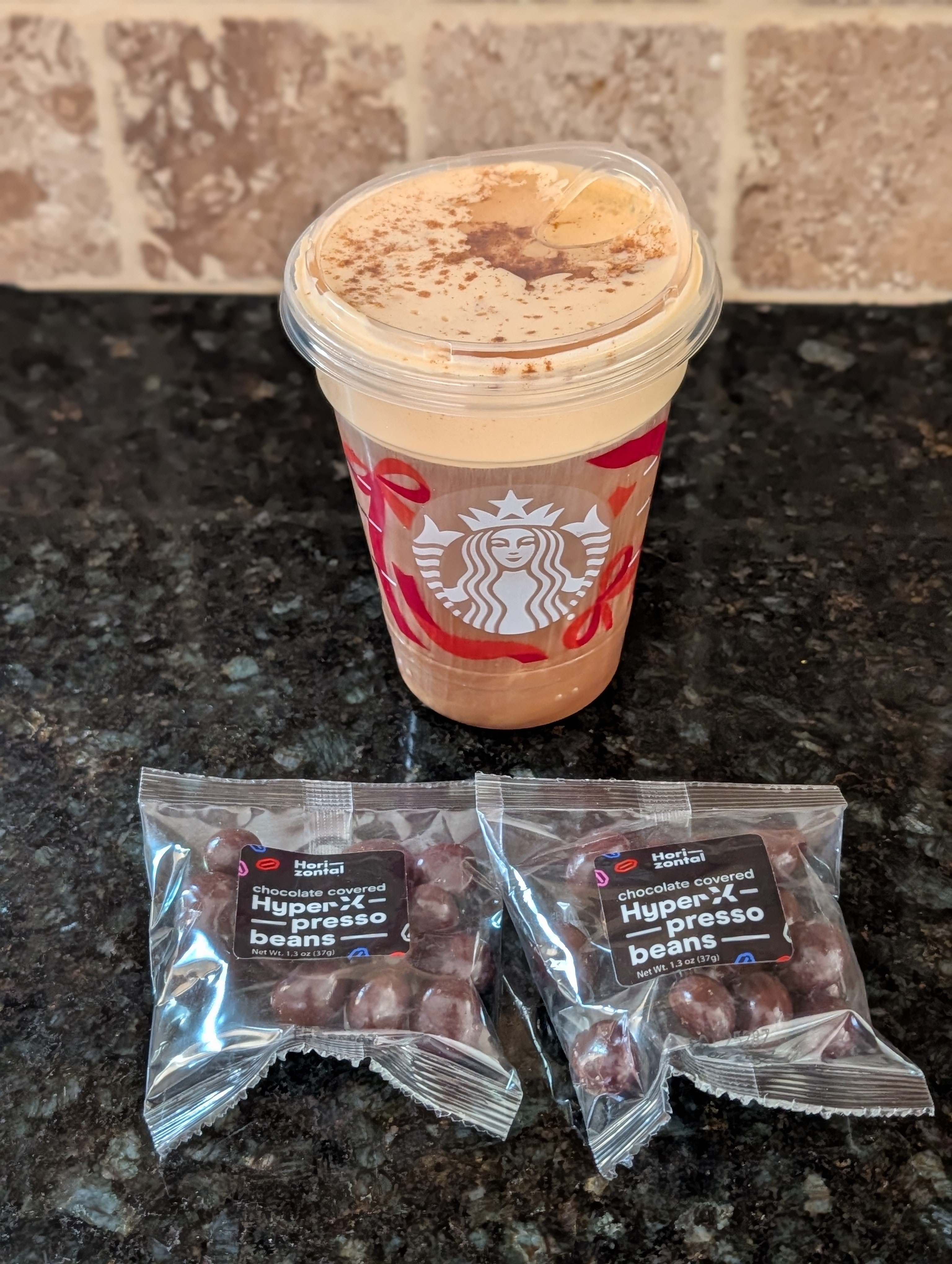 I wonder if these vendor provided chocolate covered espresso beans pair well with pumpkin cream cold brew 🤔
