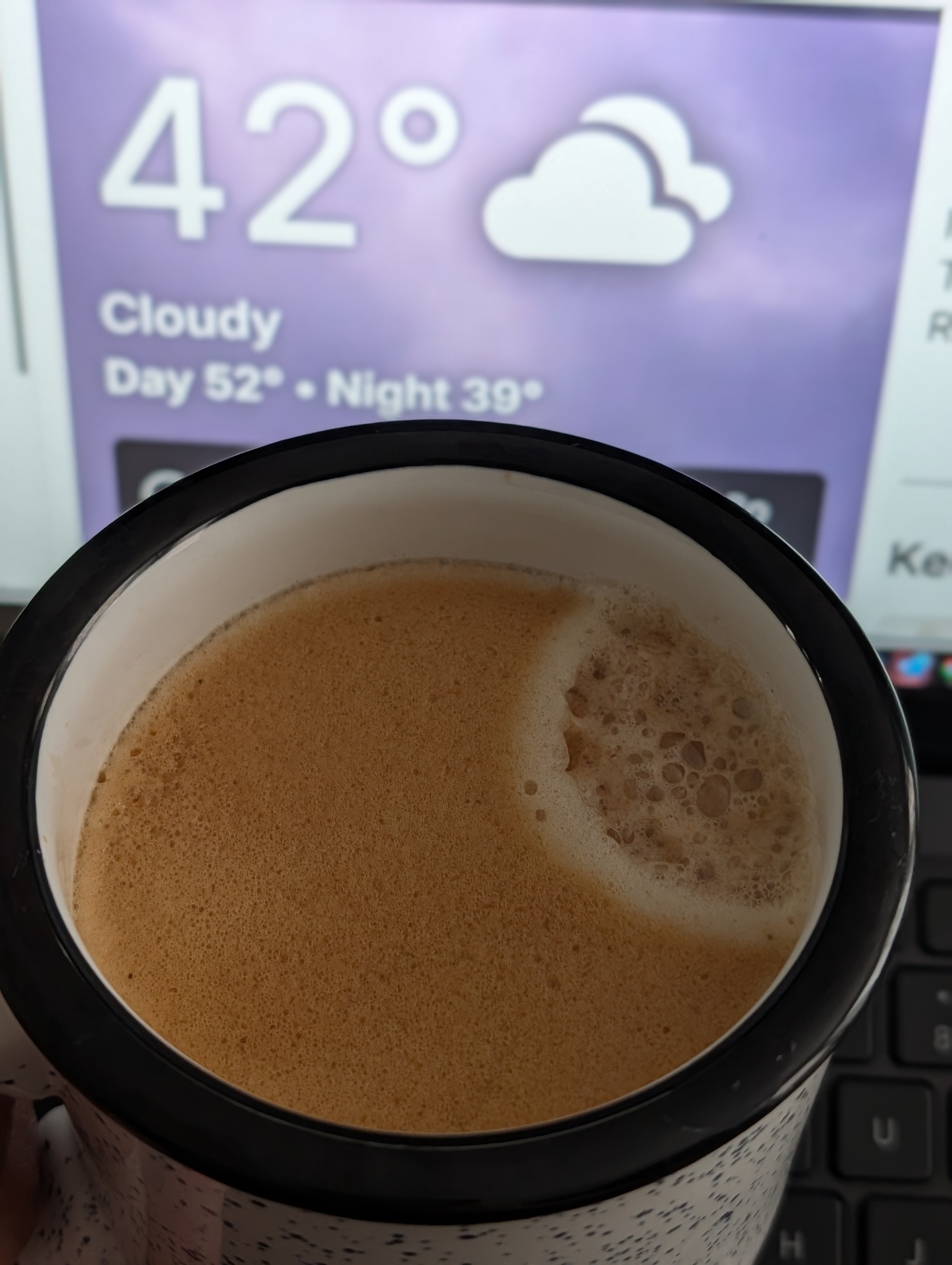 Grabbing some hot coffee on a cool and overcast Wednesday morning