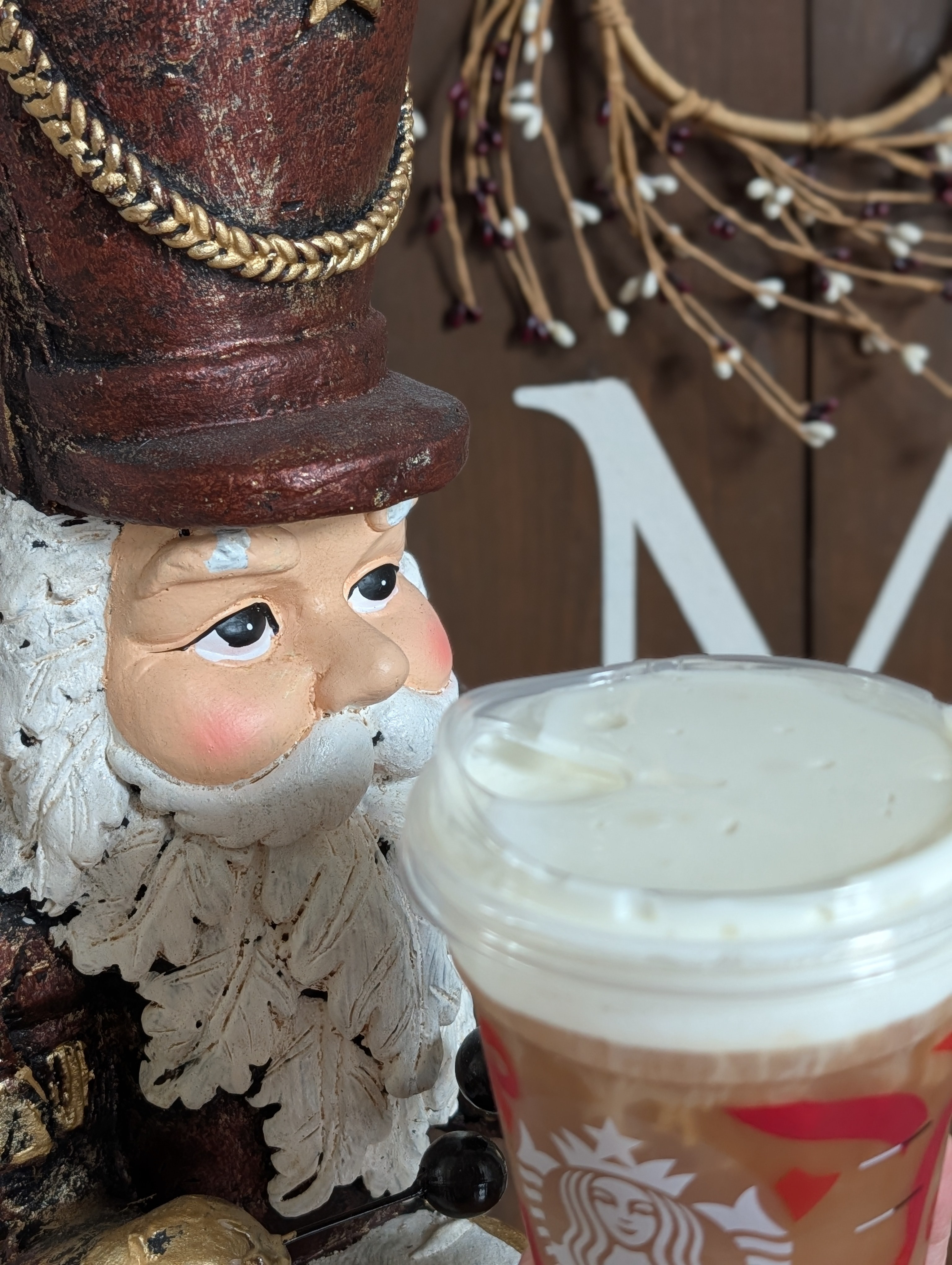 Is he guarding or drinking my salted caramel cream cold brew?