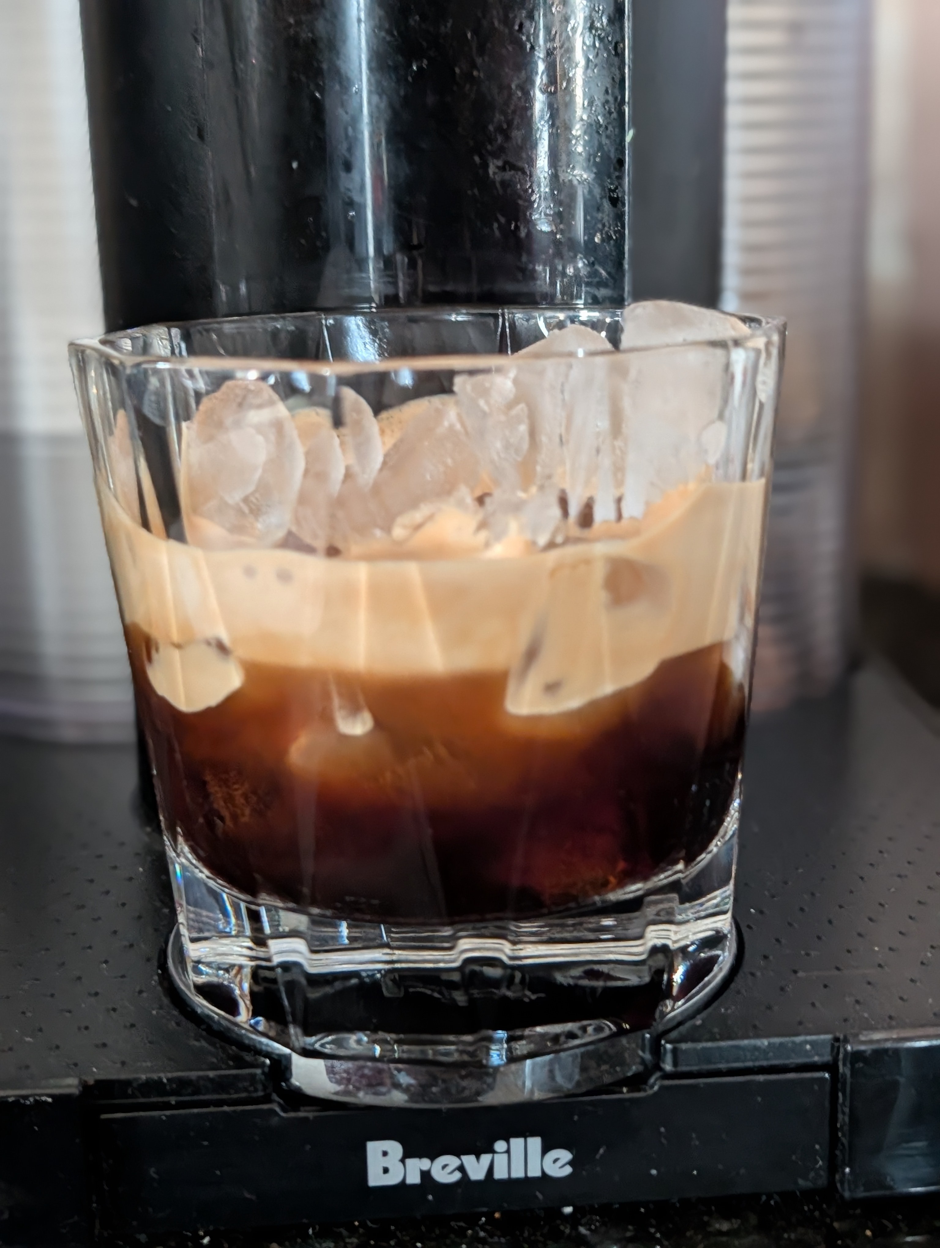 enjoying an iced espresso before the snow comes in tonight