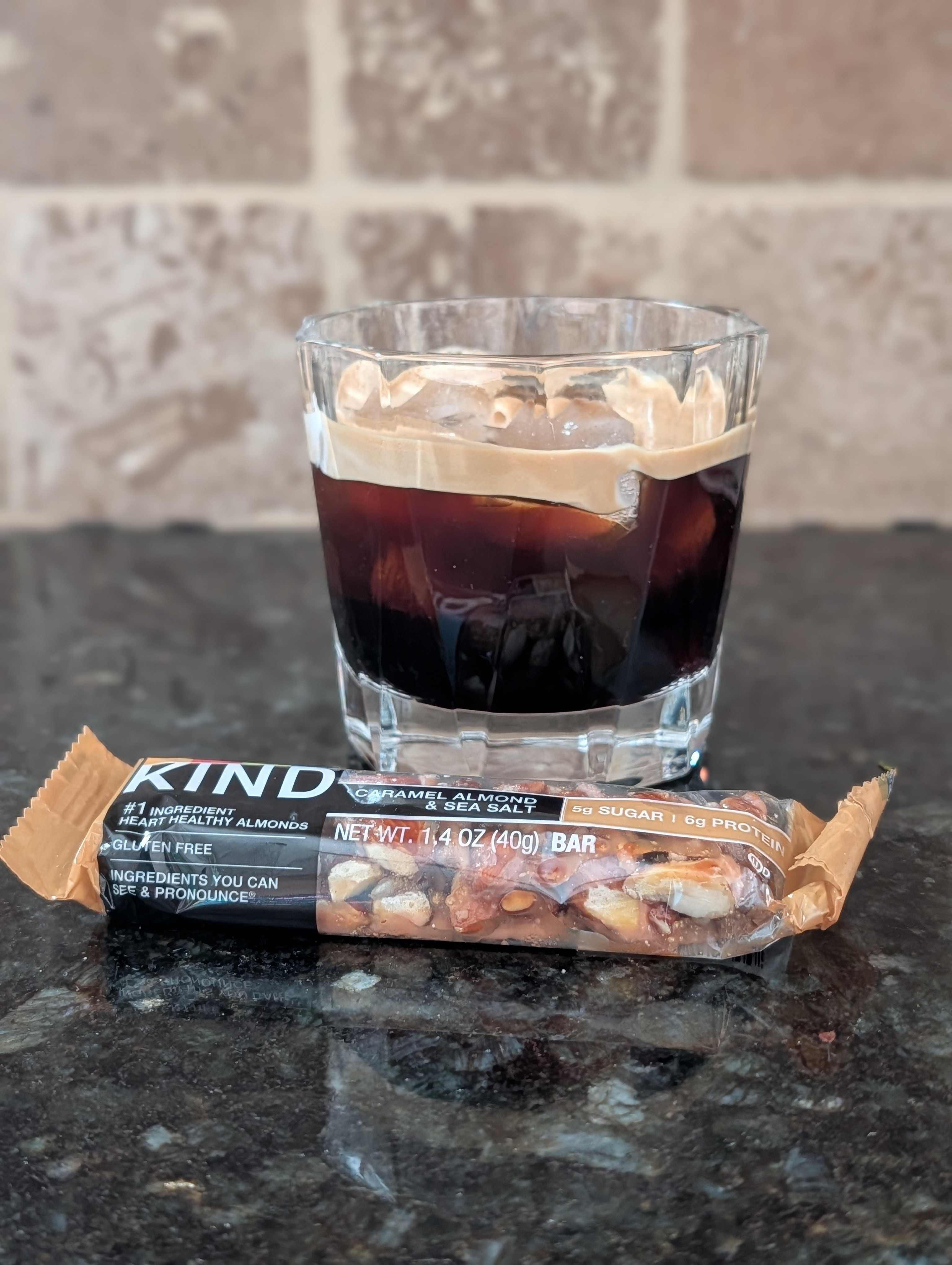 Having a great a breakfast bar with an iced double to get me through a meeting on a not as cold (35⁰F) day