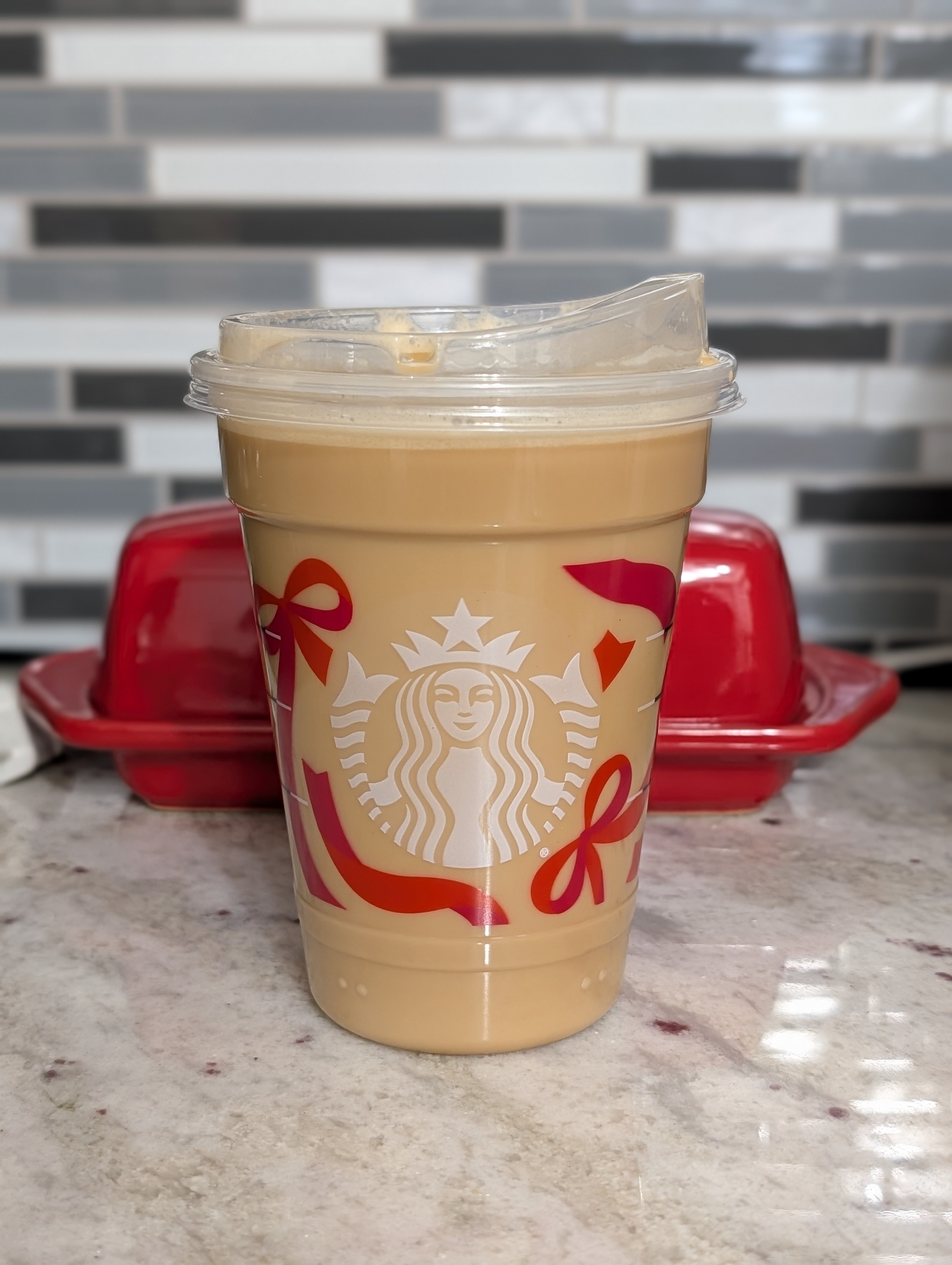 Taking a quick break between meetings with a vanilla sweet cream nitro cold brew