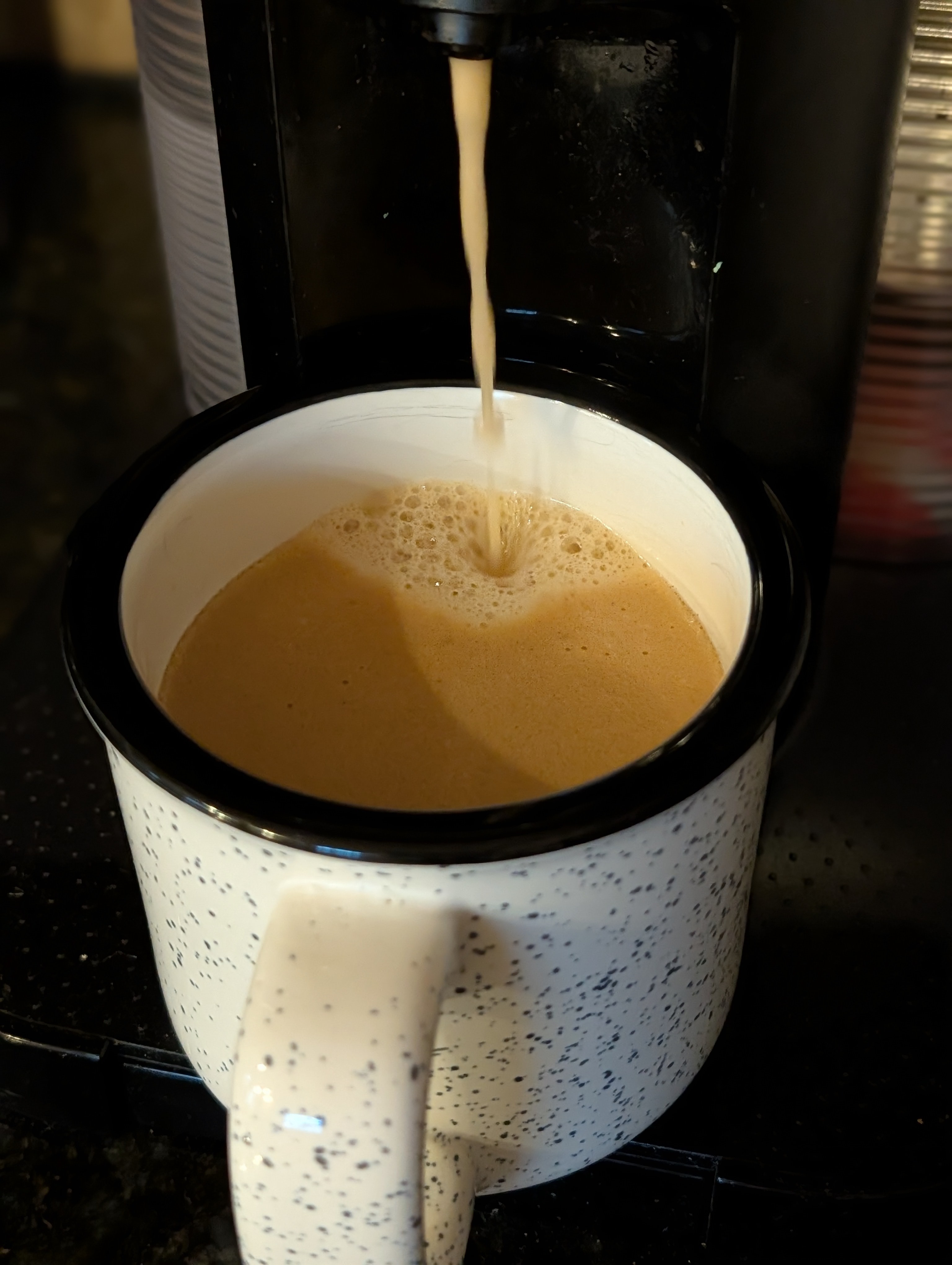 Having a big coffee on a lazy, rainy Saturday afternoon 