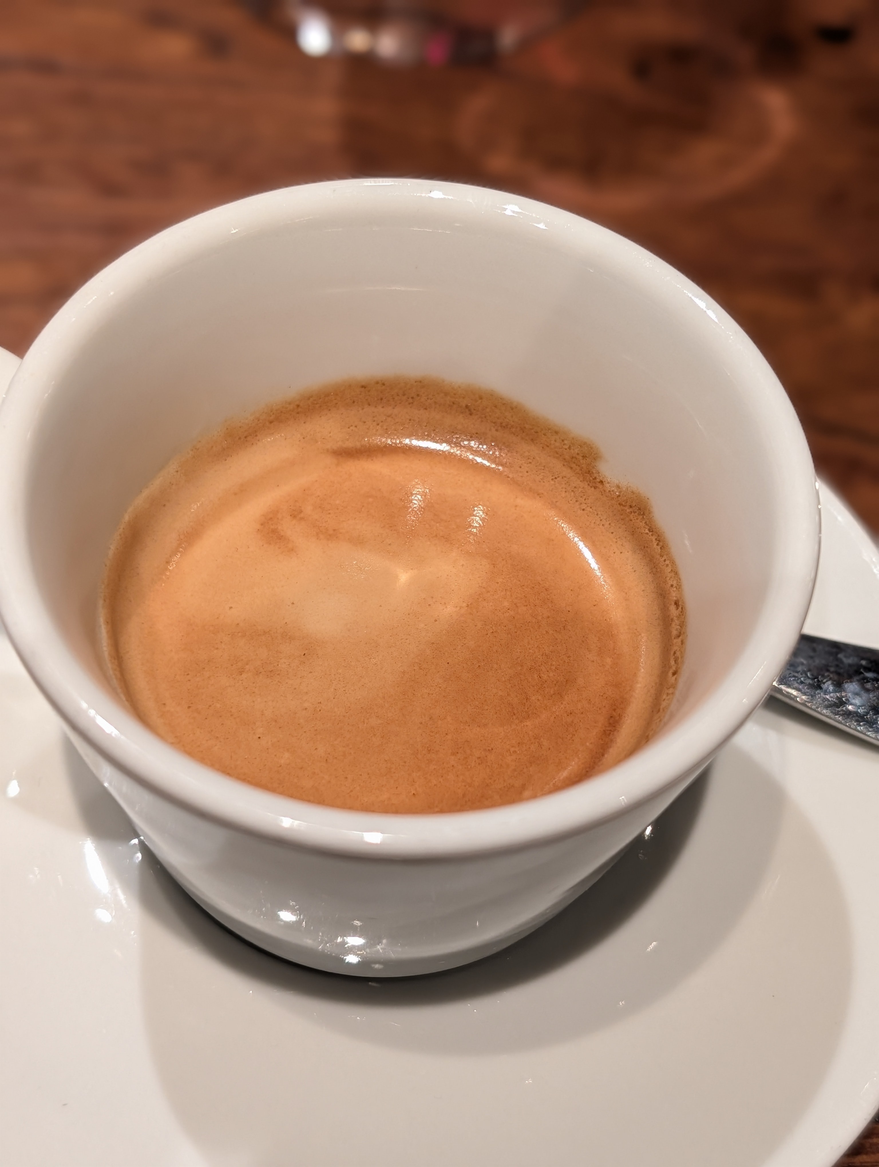 Having a double after a great lunch at Eataly