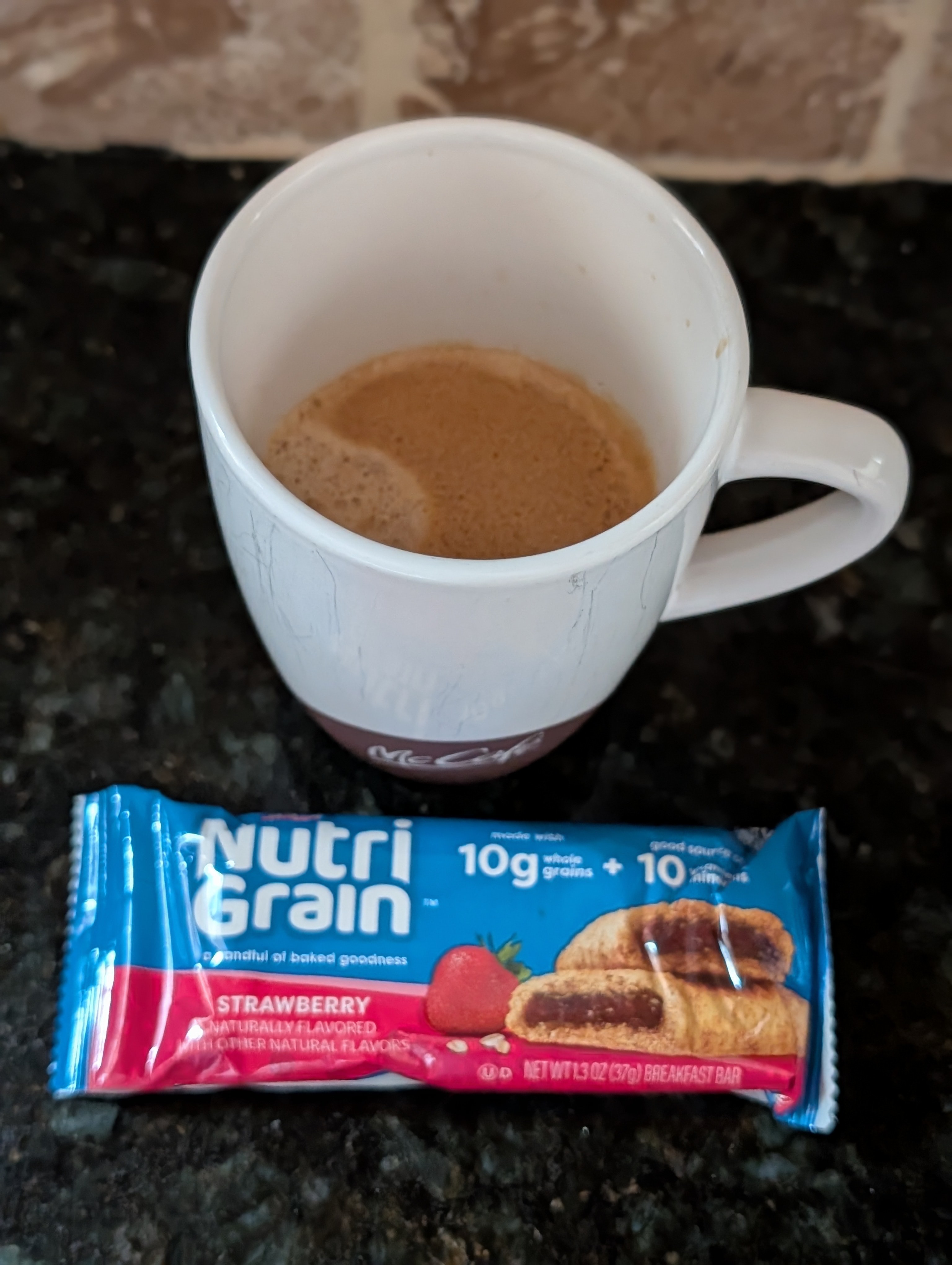 Enjoying a double with a breakfast bar on a rainy day before the work day begins