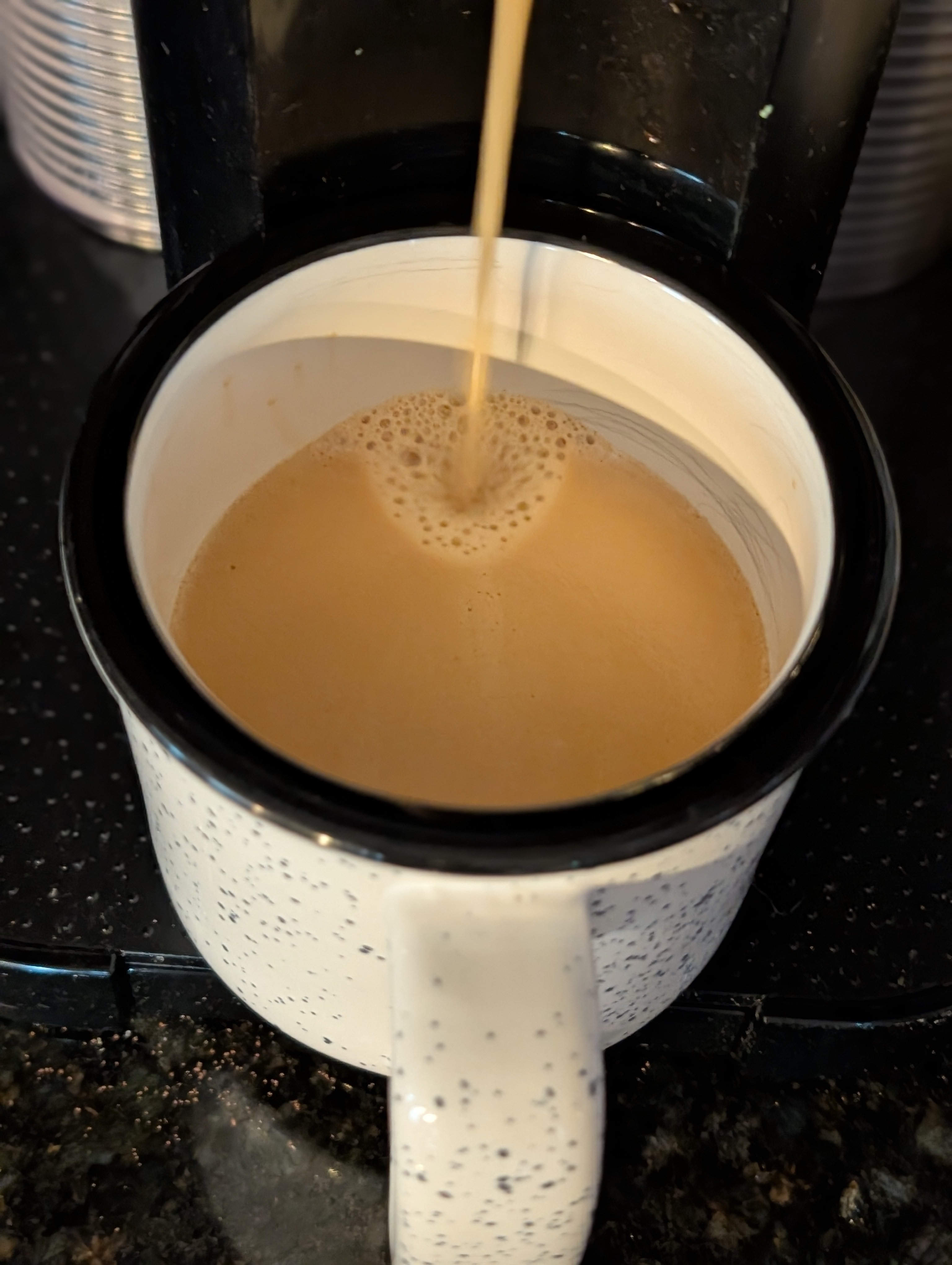 Grabbing a coffee during a call otherwise I won't have time to get one later