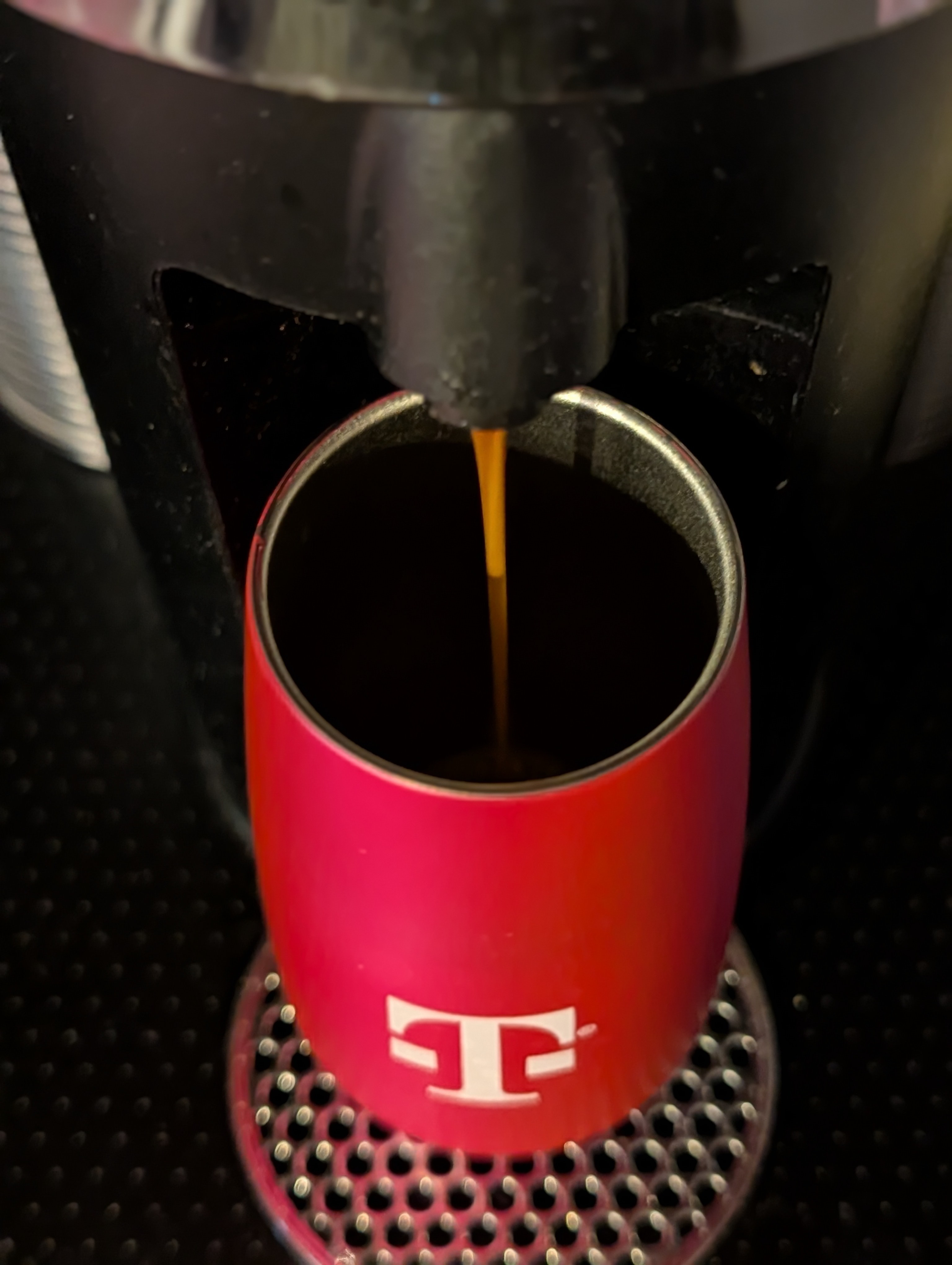 Grabbing a double for the road before heading out to a meeting