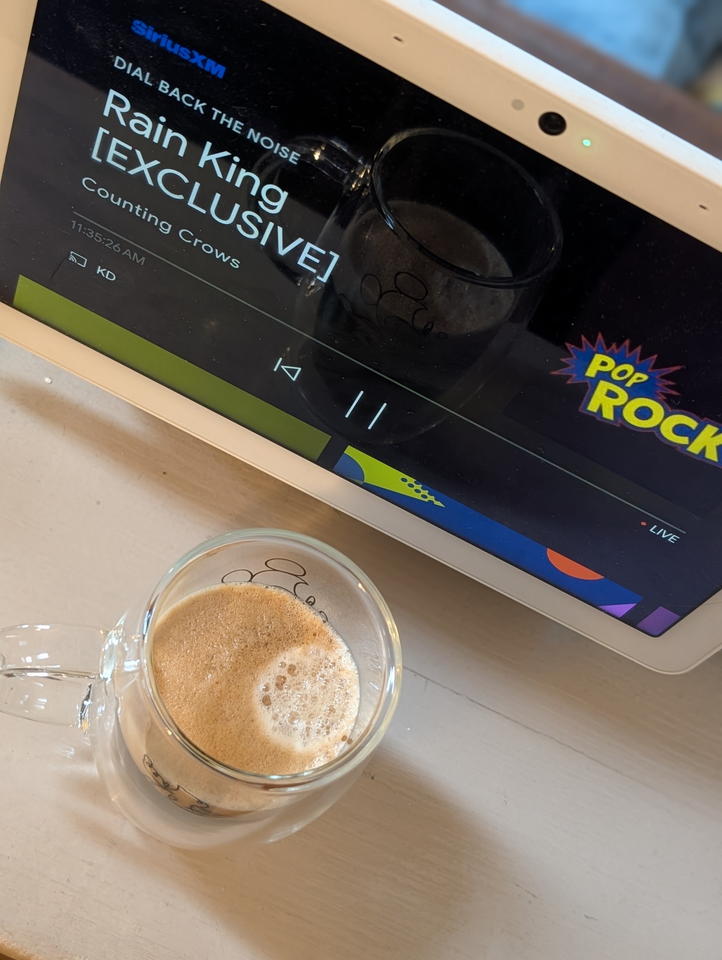 Enjoying a double on a cold, overcast Sunday morning while listening to unplugged versions of songs