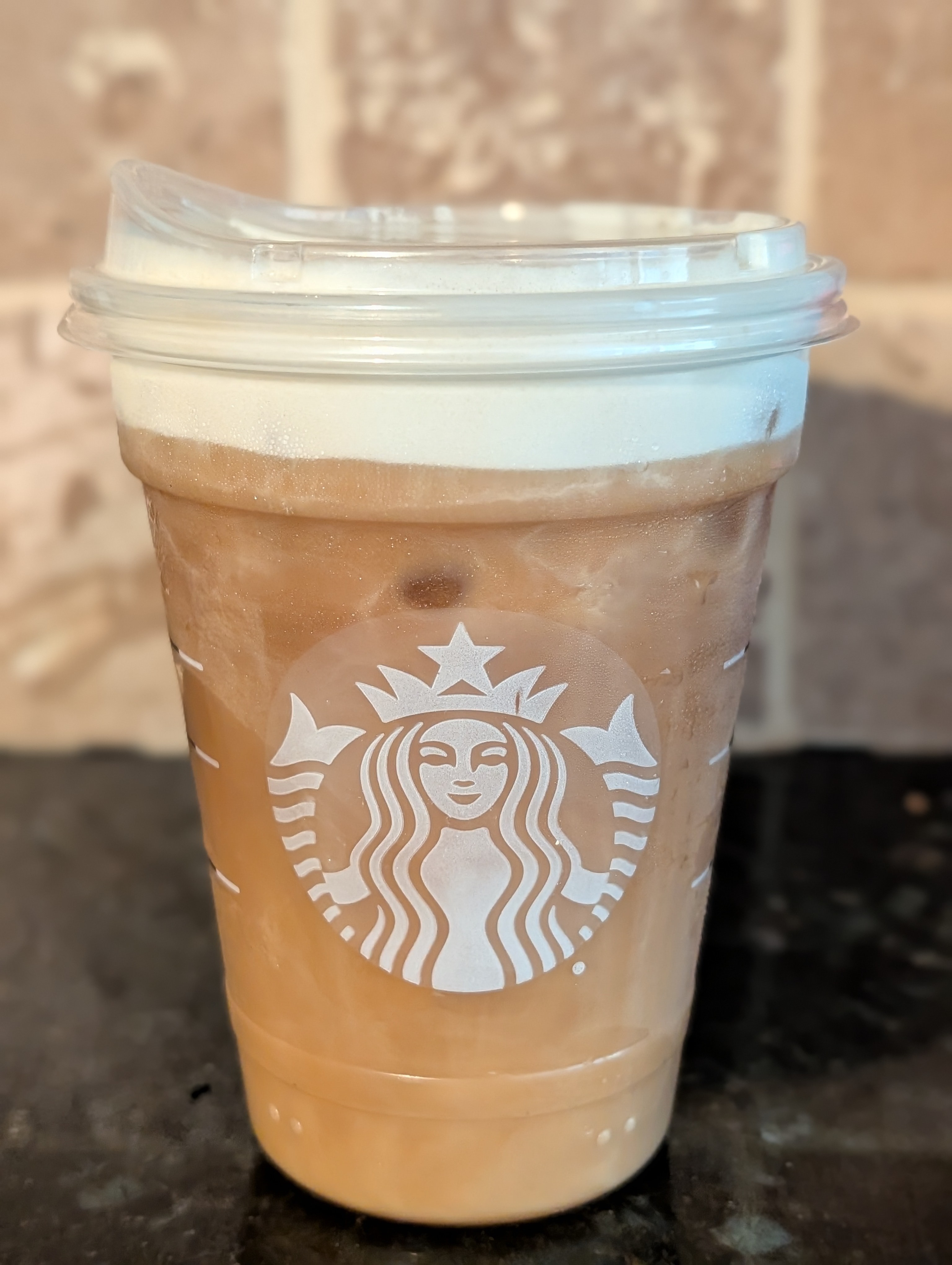 Enjoying a toasted coconut cold brew during a few minutes of quiet before the busy day starts
