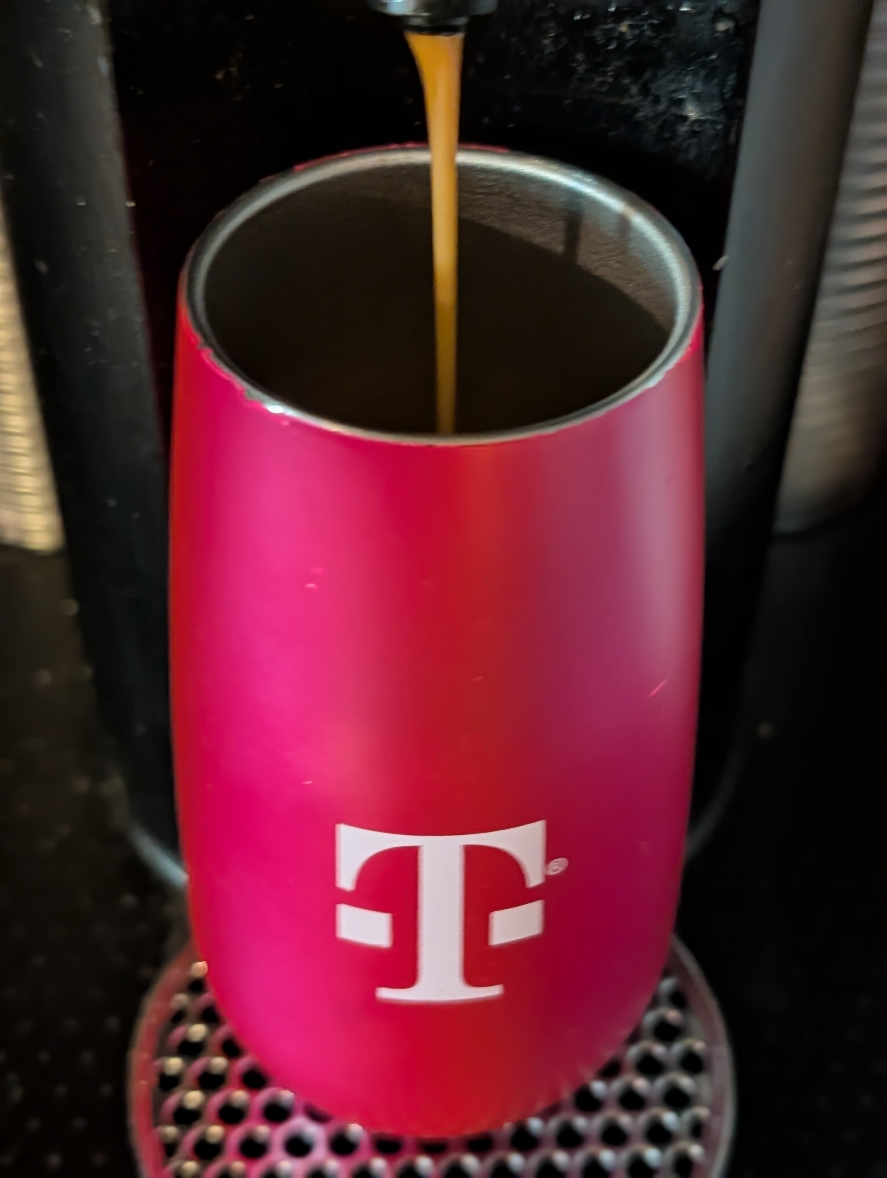 Grabbing a quick double before heading in to the office for a meeting