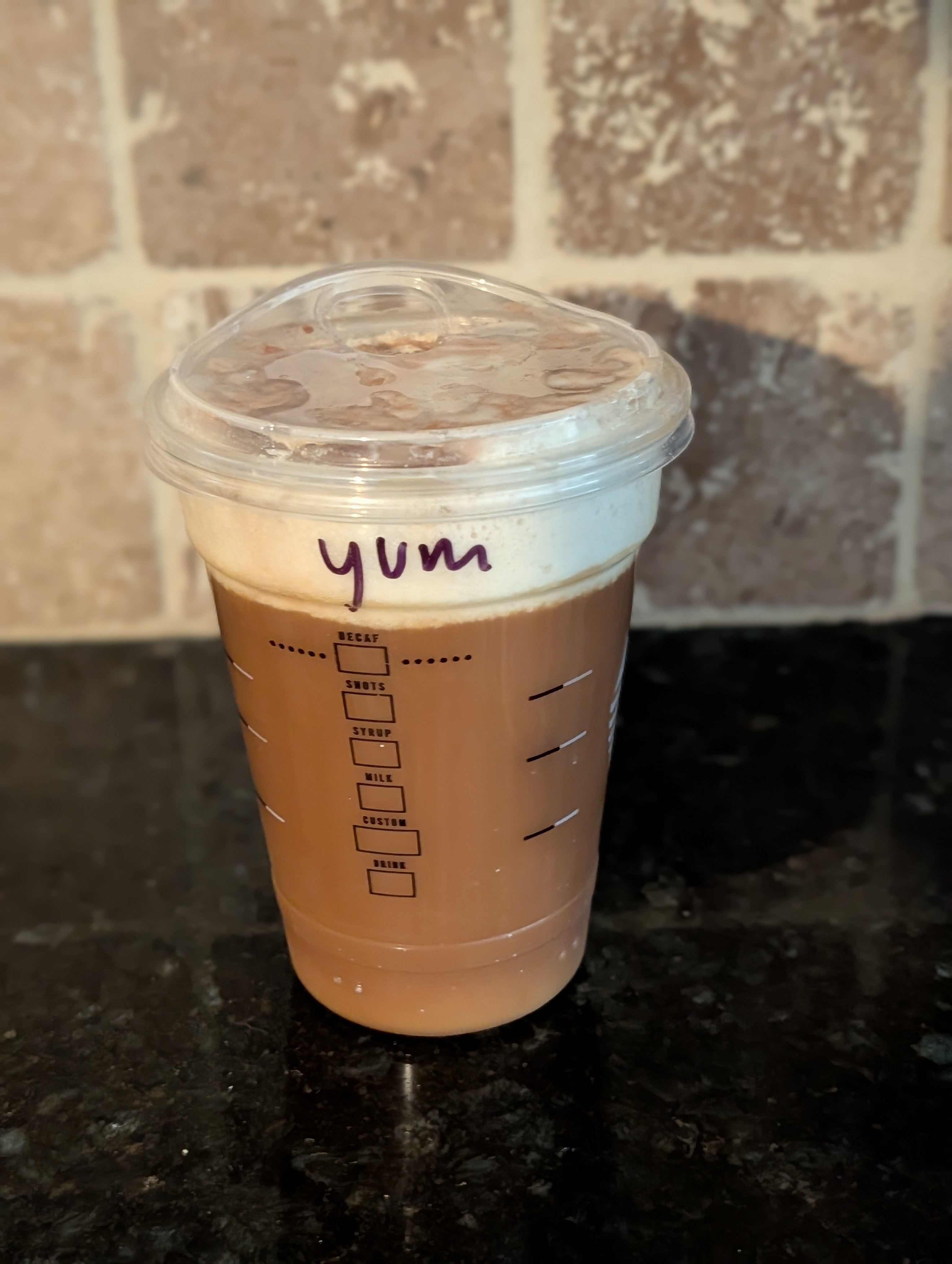 Enjoying a s'mores cold brew (marshmallow cream foam with marshmallow syrup and milk chocolate drizzle with graham cracker topping) on hopefully the last day of this heatwave (96⁰F high)