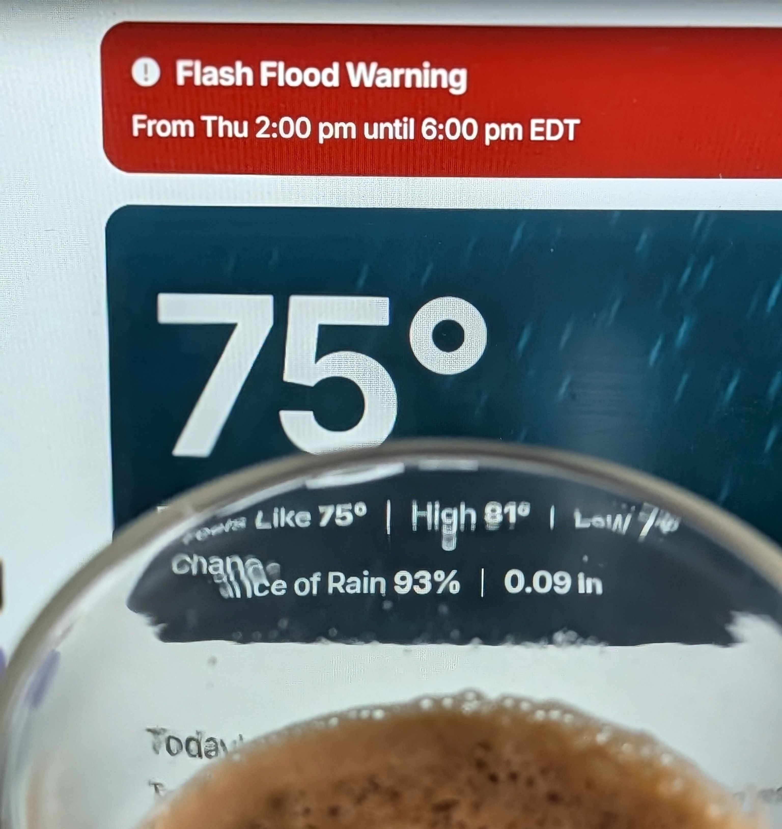 Happy the heat wave is gone (for now).  Here come the floods :(
