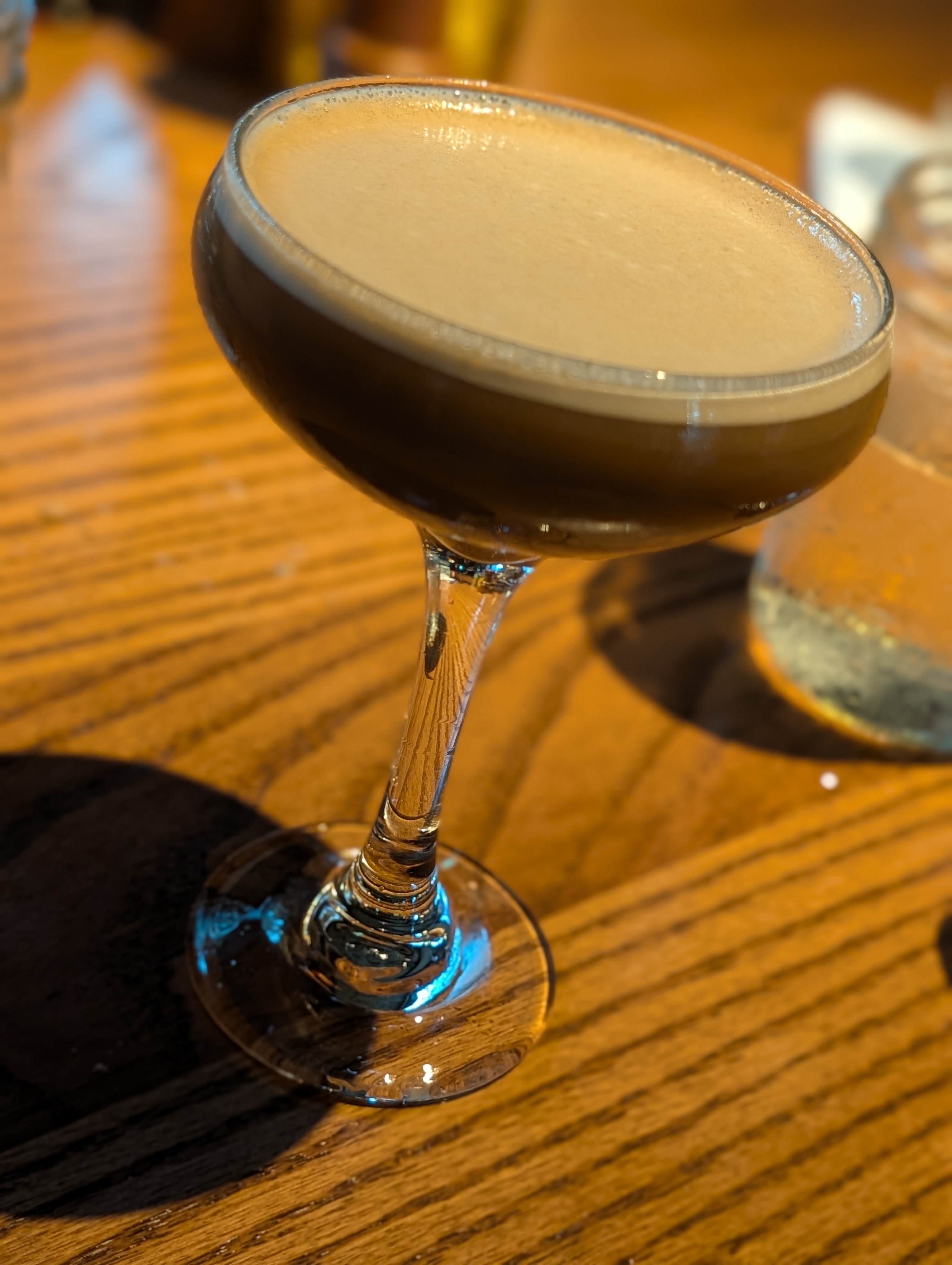Having a dirty chai martini with cold brew after dinner 😋