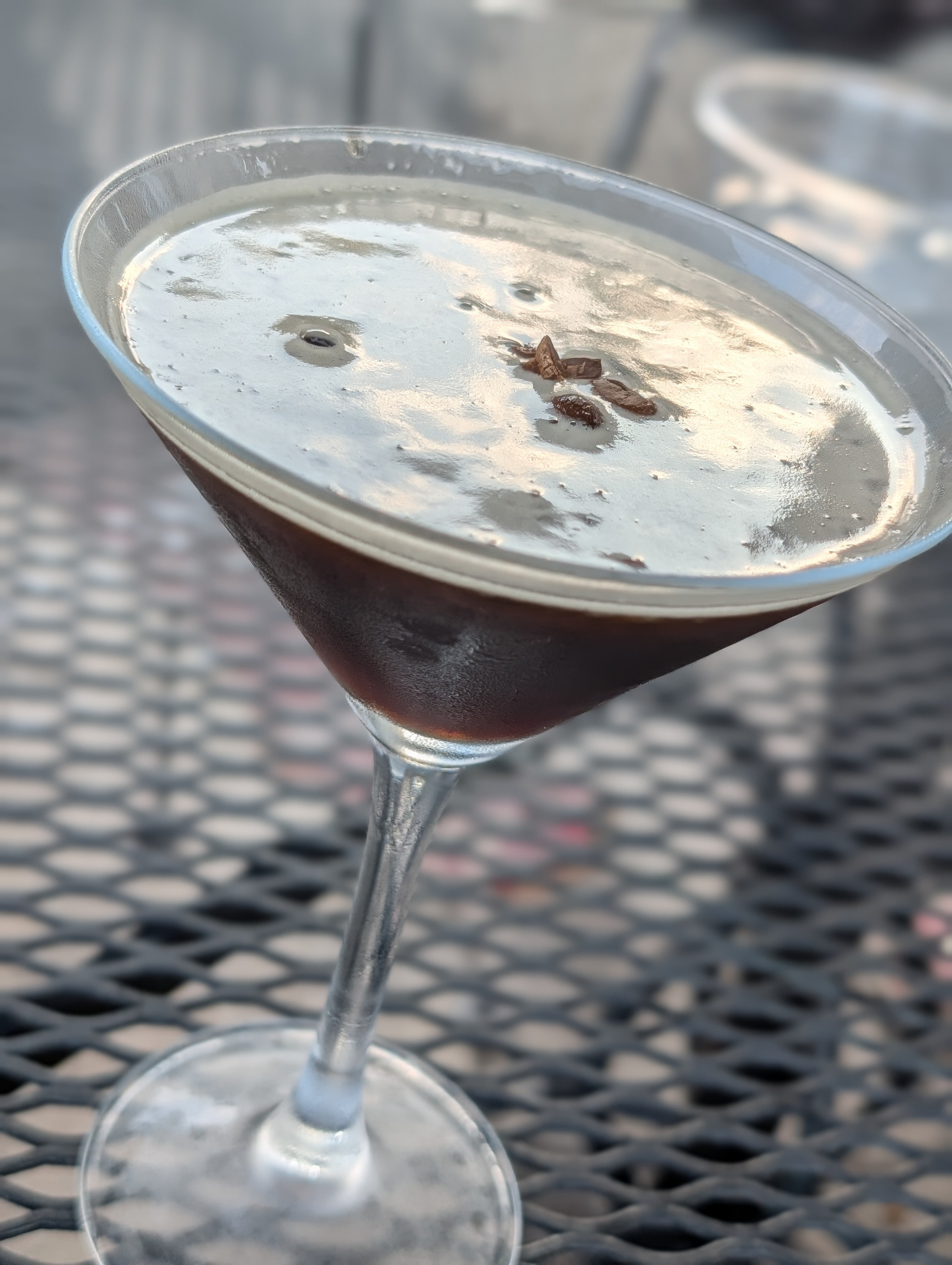 After dinner espresso martini outside on a cool Sunday night