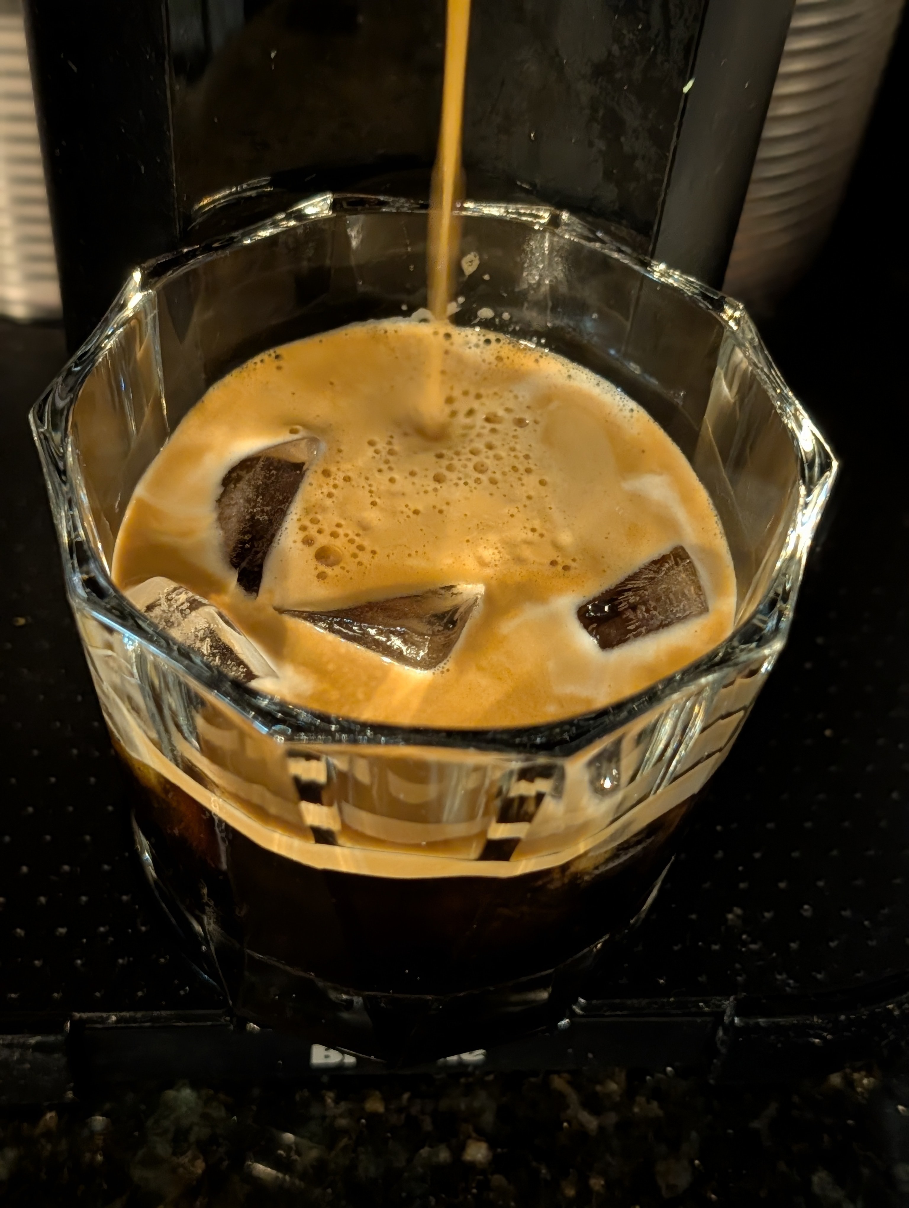 Grabbing a post lunch iced espresso before the afternoon meetings