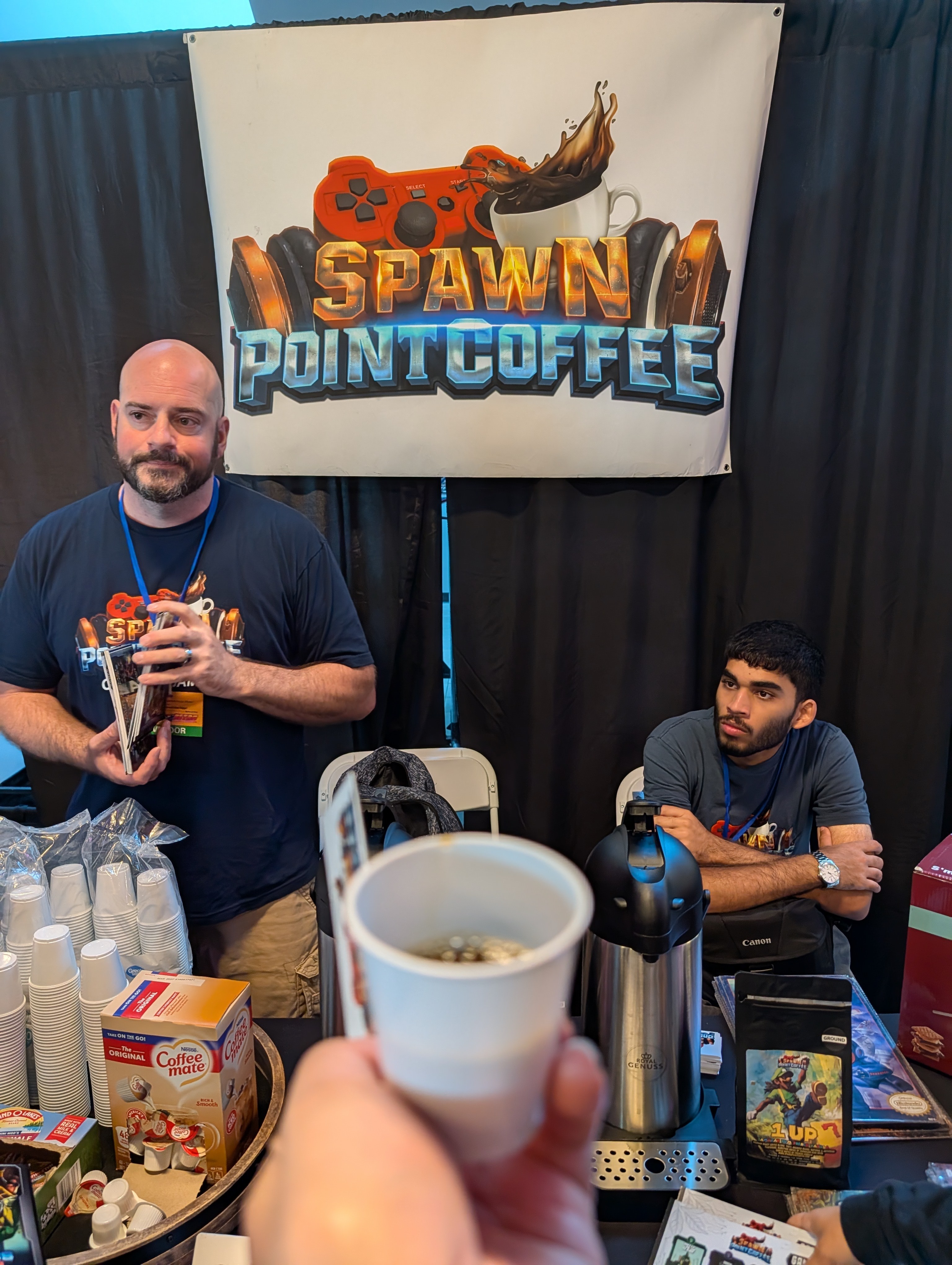 Coffee at a vintage gaming event