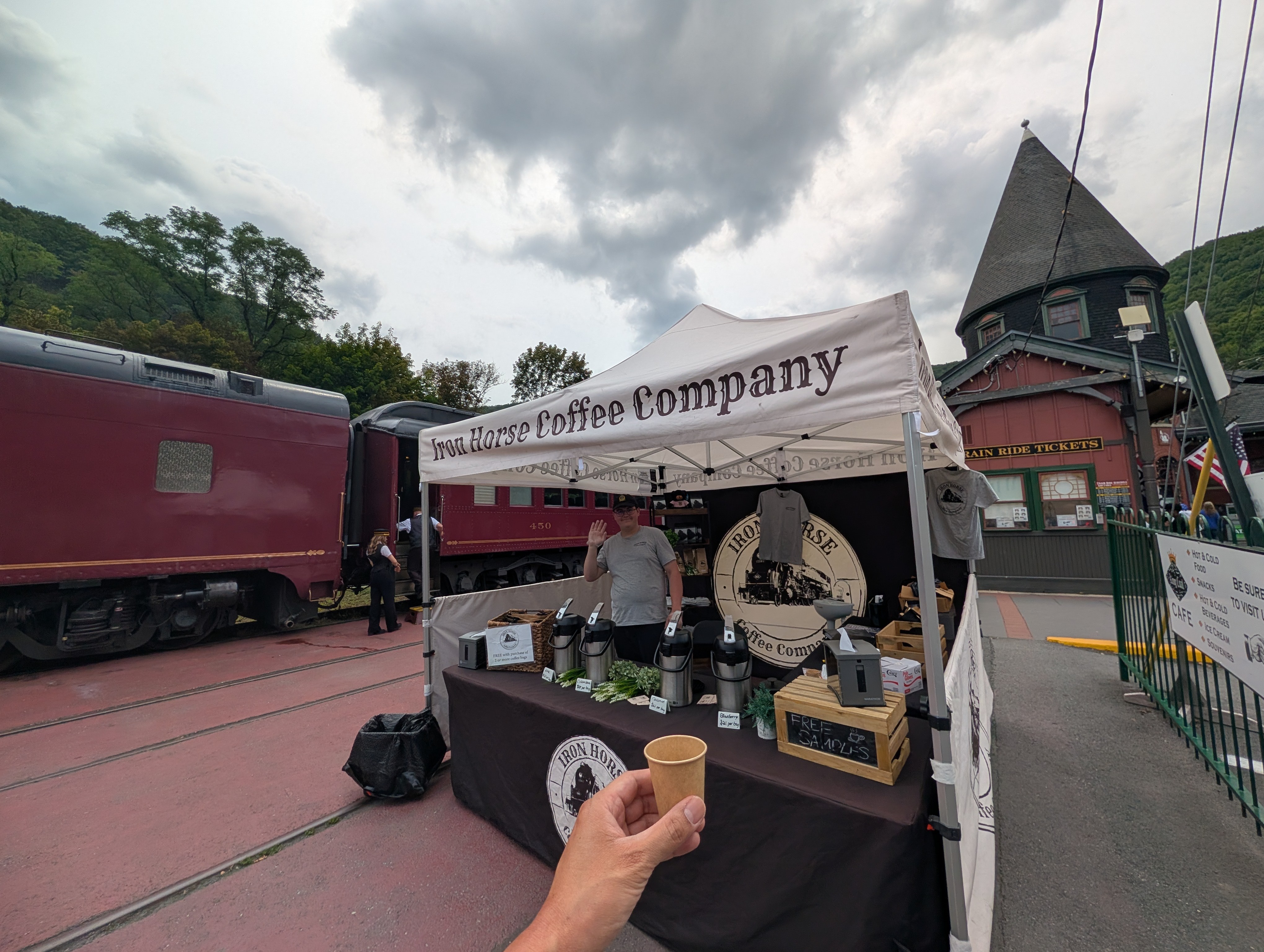 Trying 4 different local coffees before walking around town