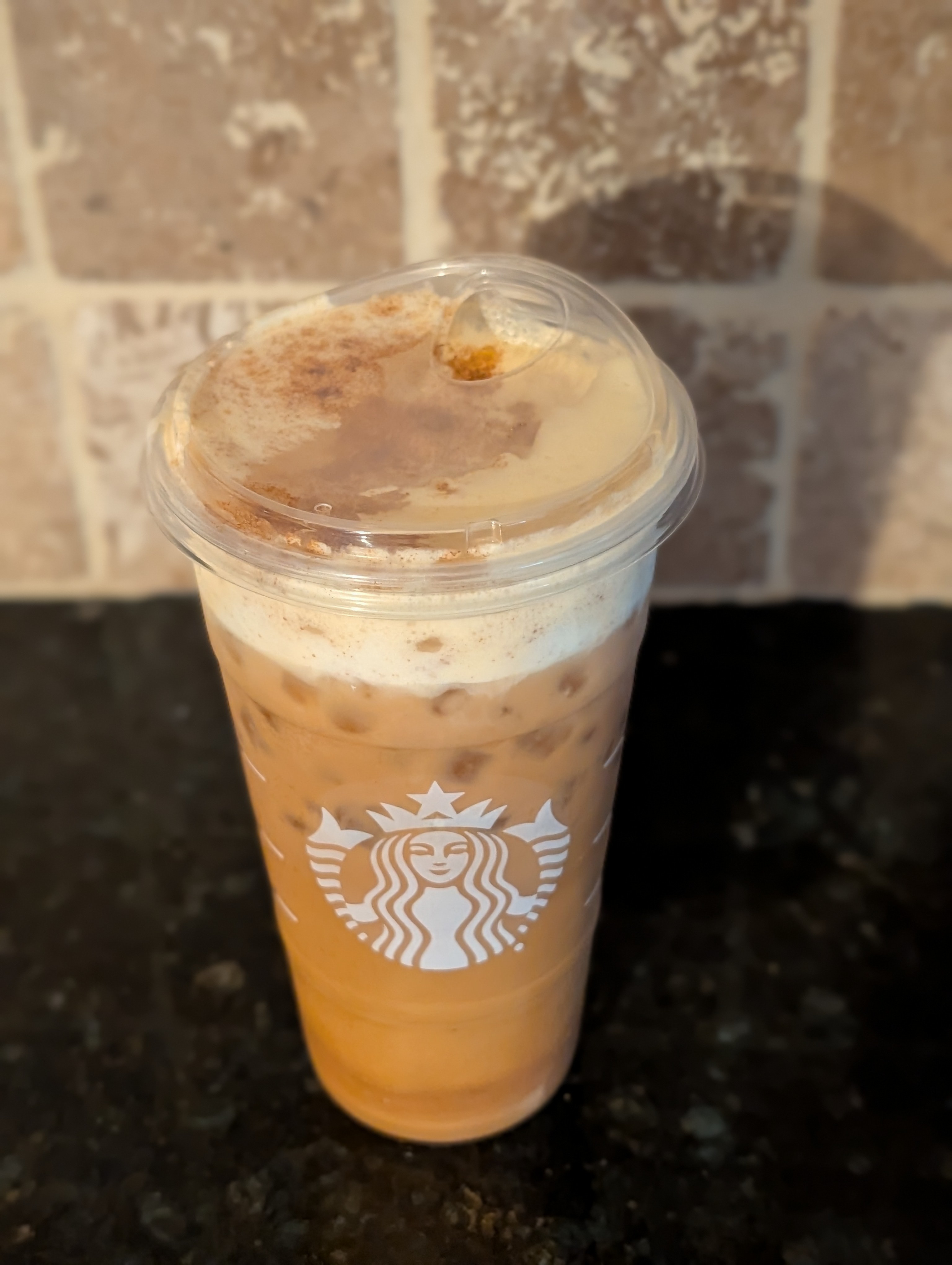 Busy morning. Finally getting a chance to drink my pumpkin cream shaken iced espresso right before lunch.