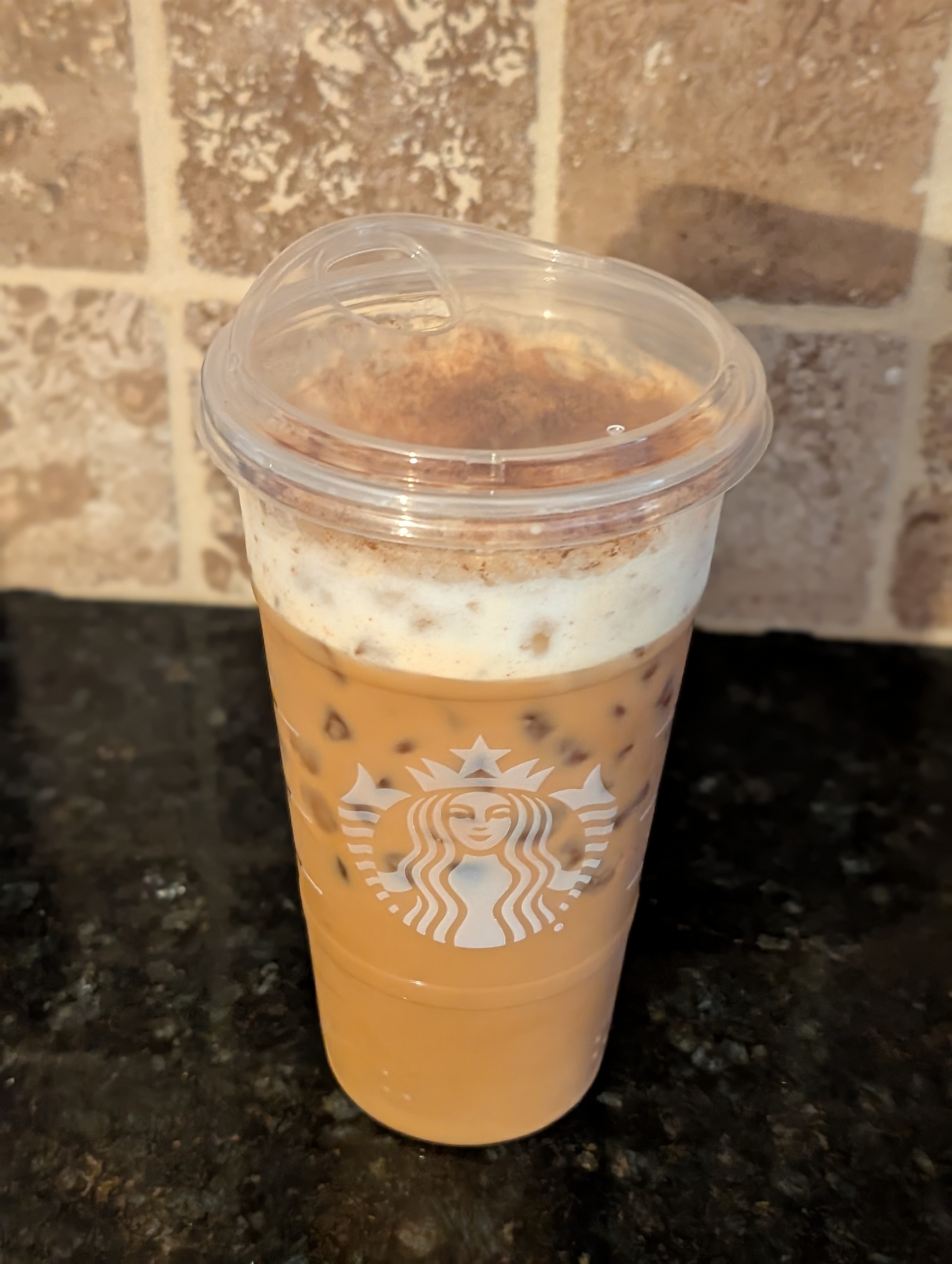 Starting the day with a pumpkin cream shaken iced espresso