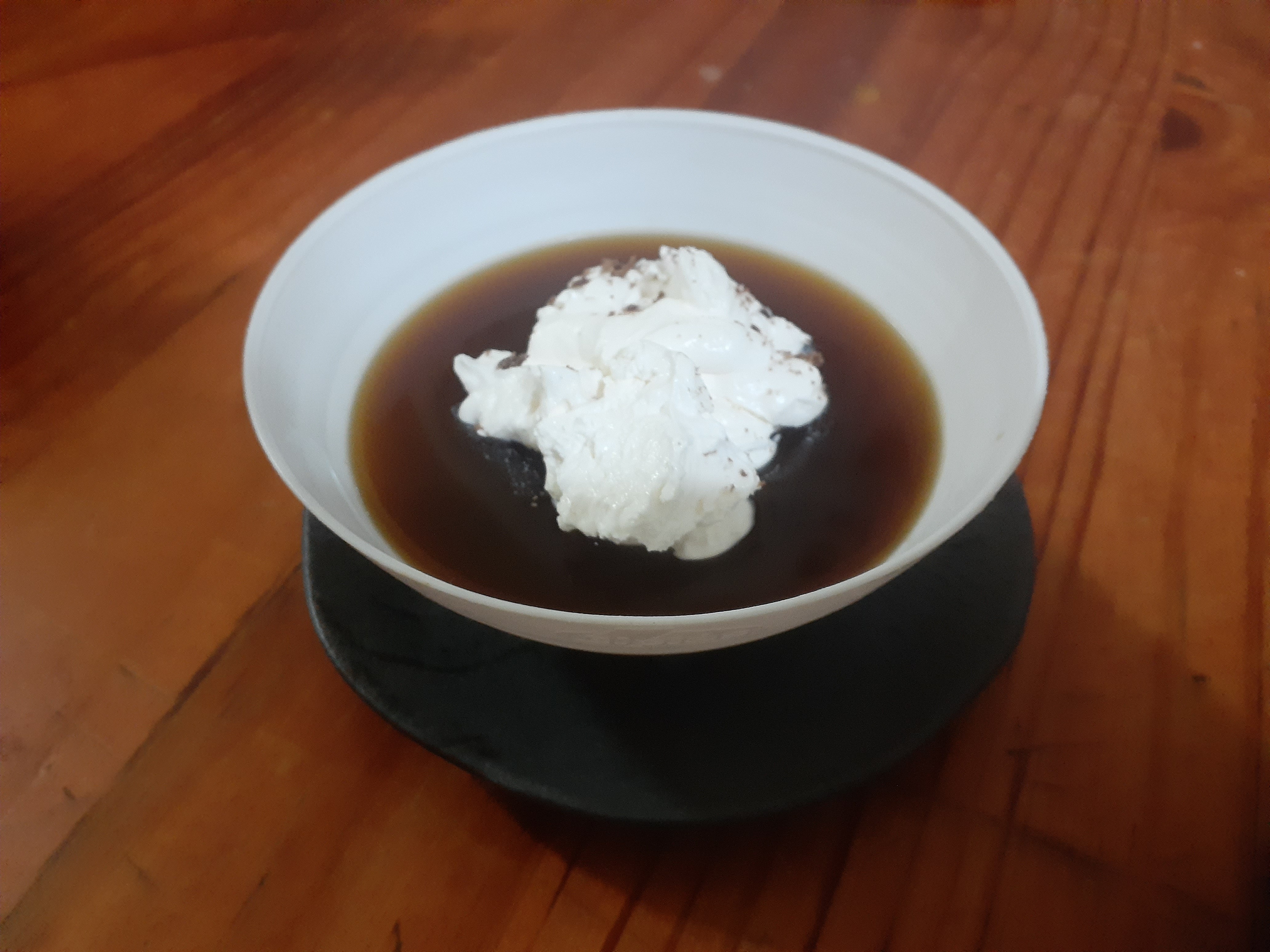 Coffee jelly! One of the best desserts out there! I recommend making it sometime, especially with your favorite coffee!